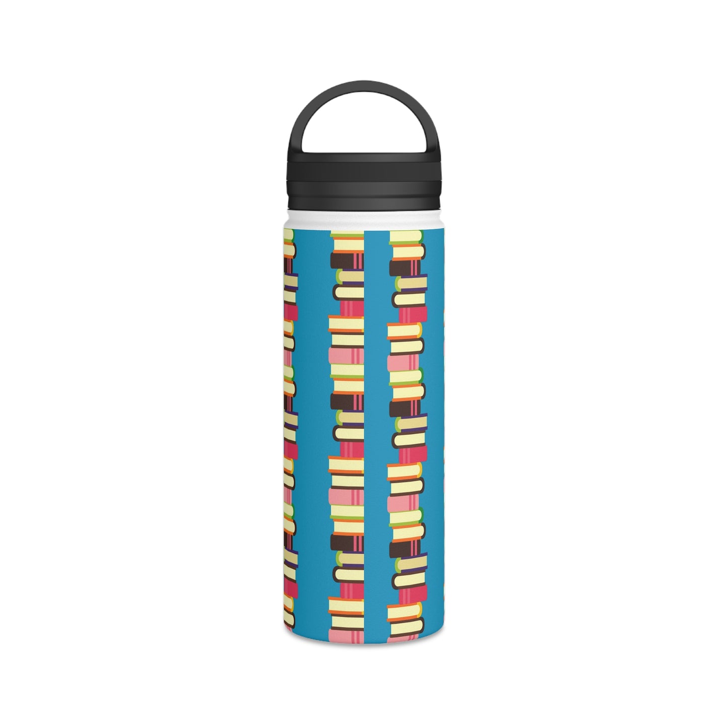 Back To School Books Stainless Steel Water Bottle, Handle Lid