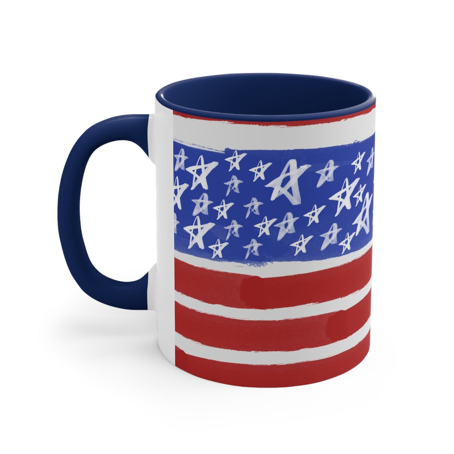 American Flag Themed Accent Coffee Mug, 11oz