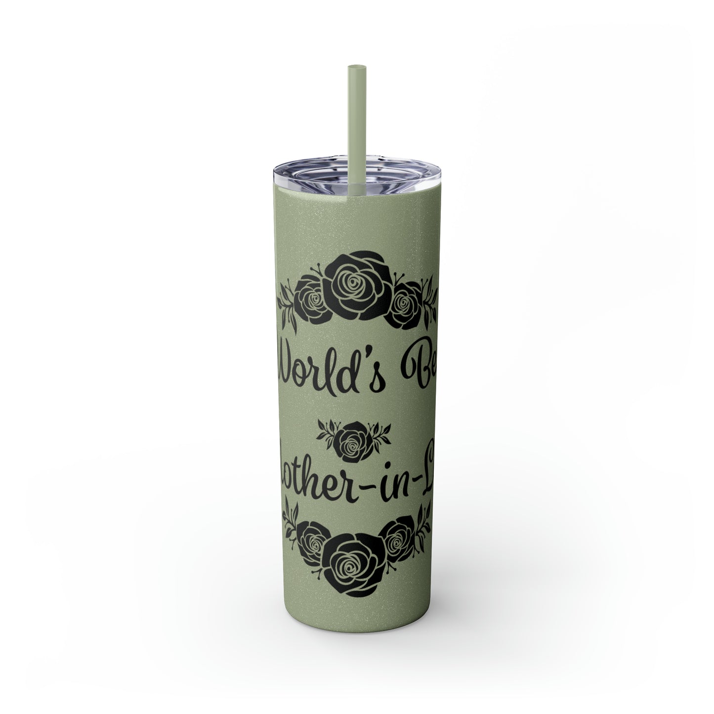 World's Best Mother-In-Law Skinny Tumbler with Straw, 20oz
