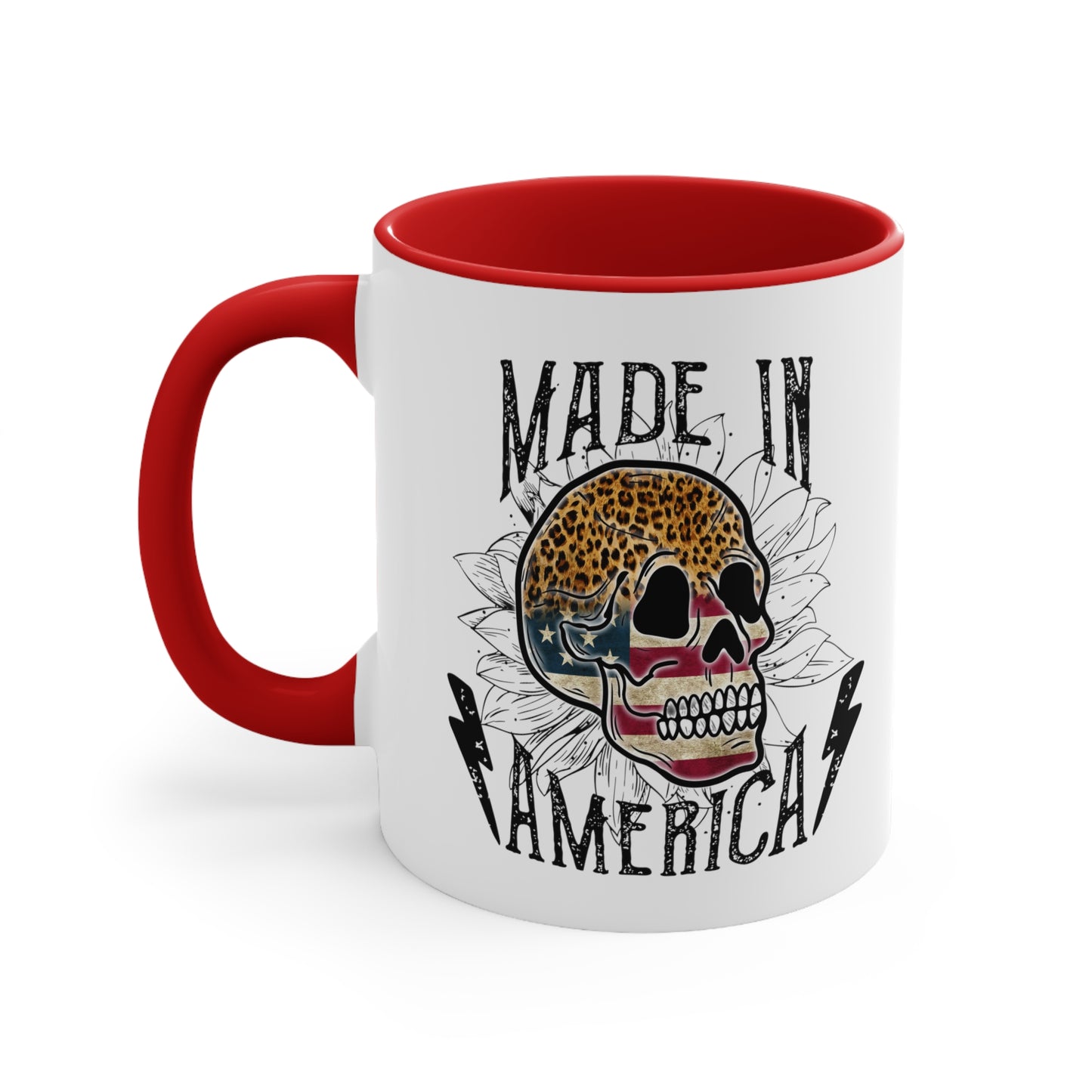 Made In America Skull Accent Coffee Mug, 11oz