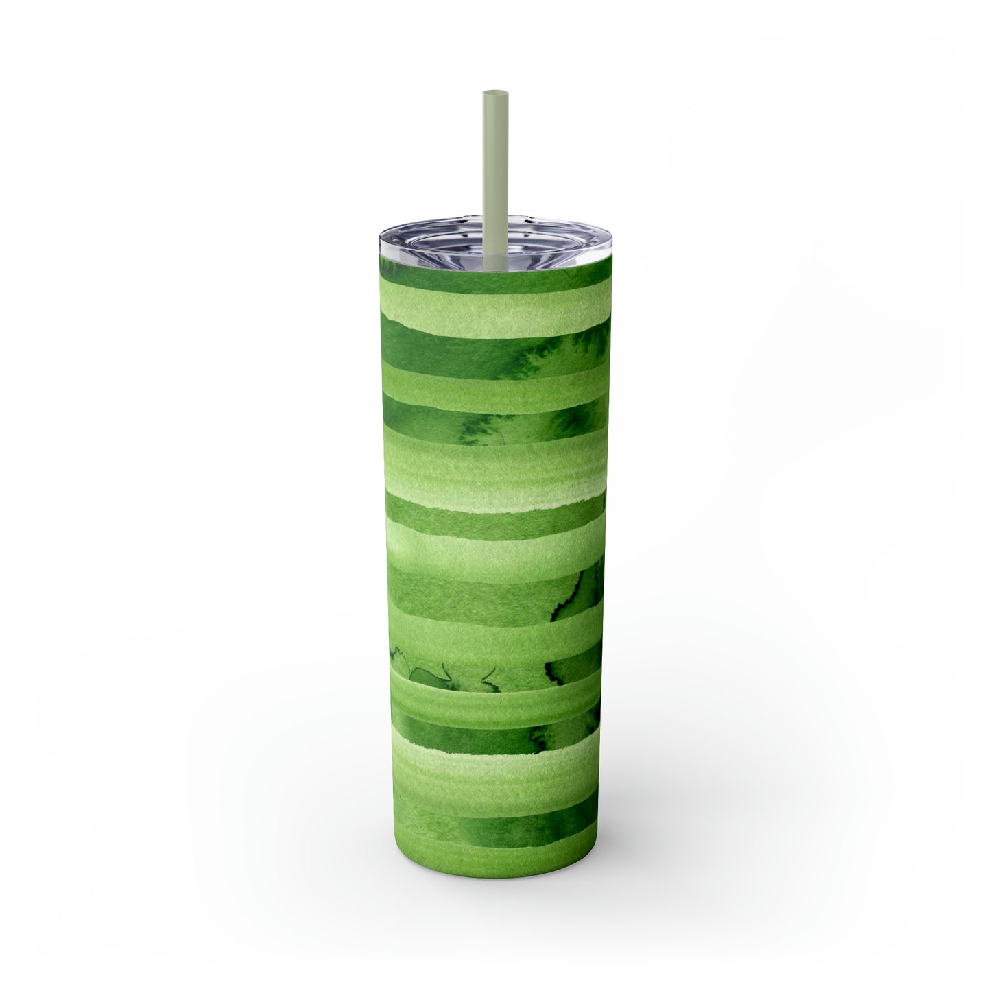 St Patricks Day Stripes Skinny Tumbler with Straw, 20oz