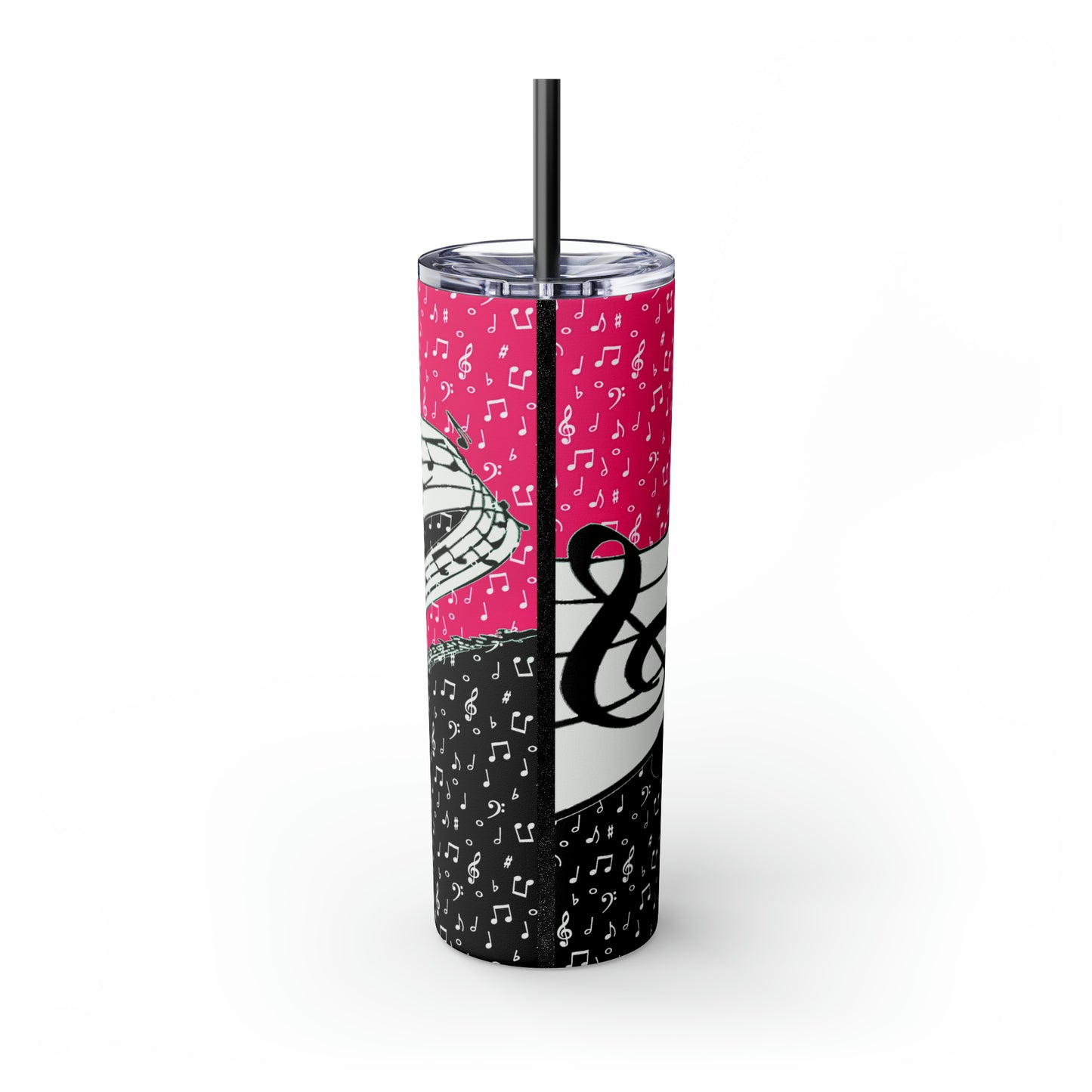 Musical Notes Skinny Tumbler with Straw, 20oz