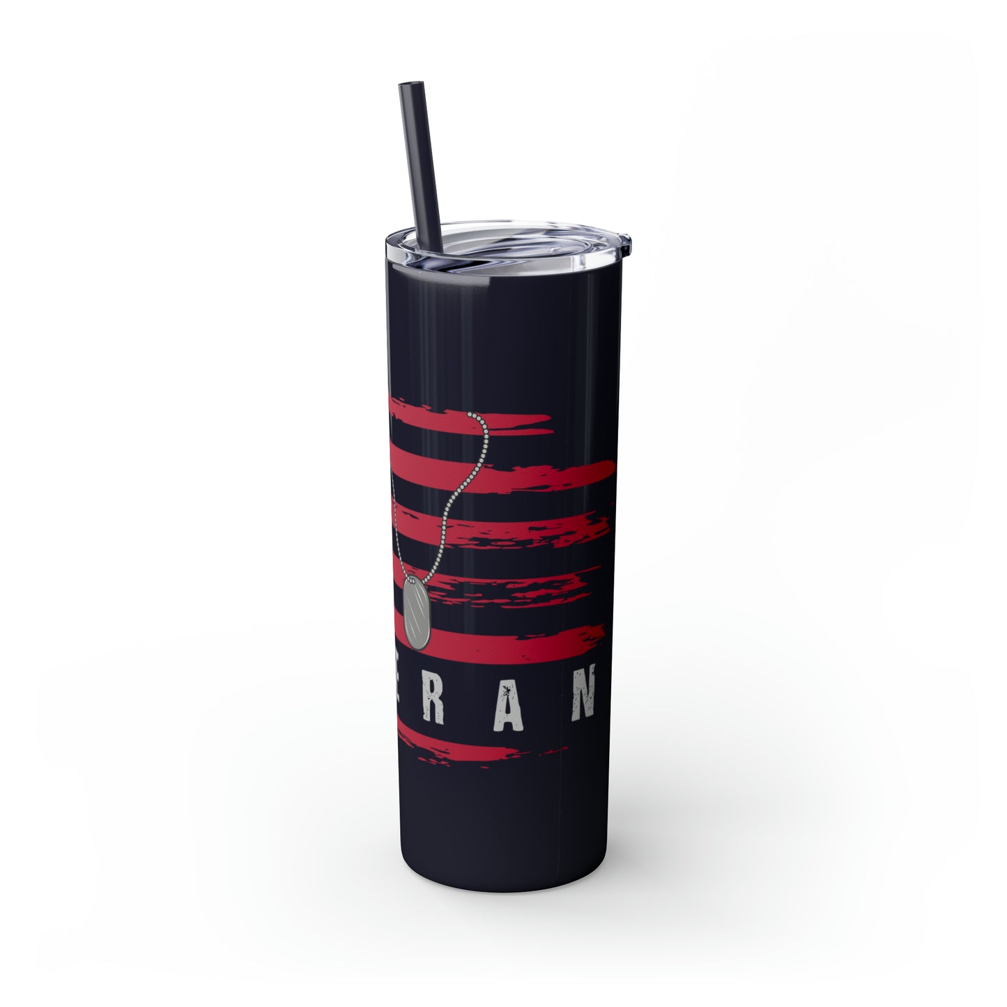 Veteran Skinny Tumbler with Straw, 20oz