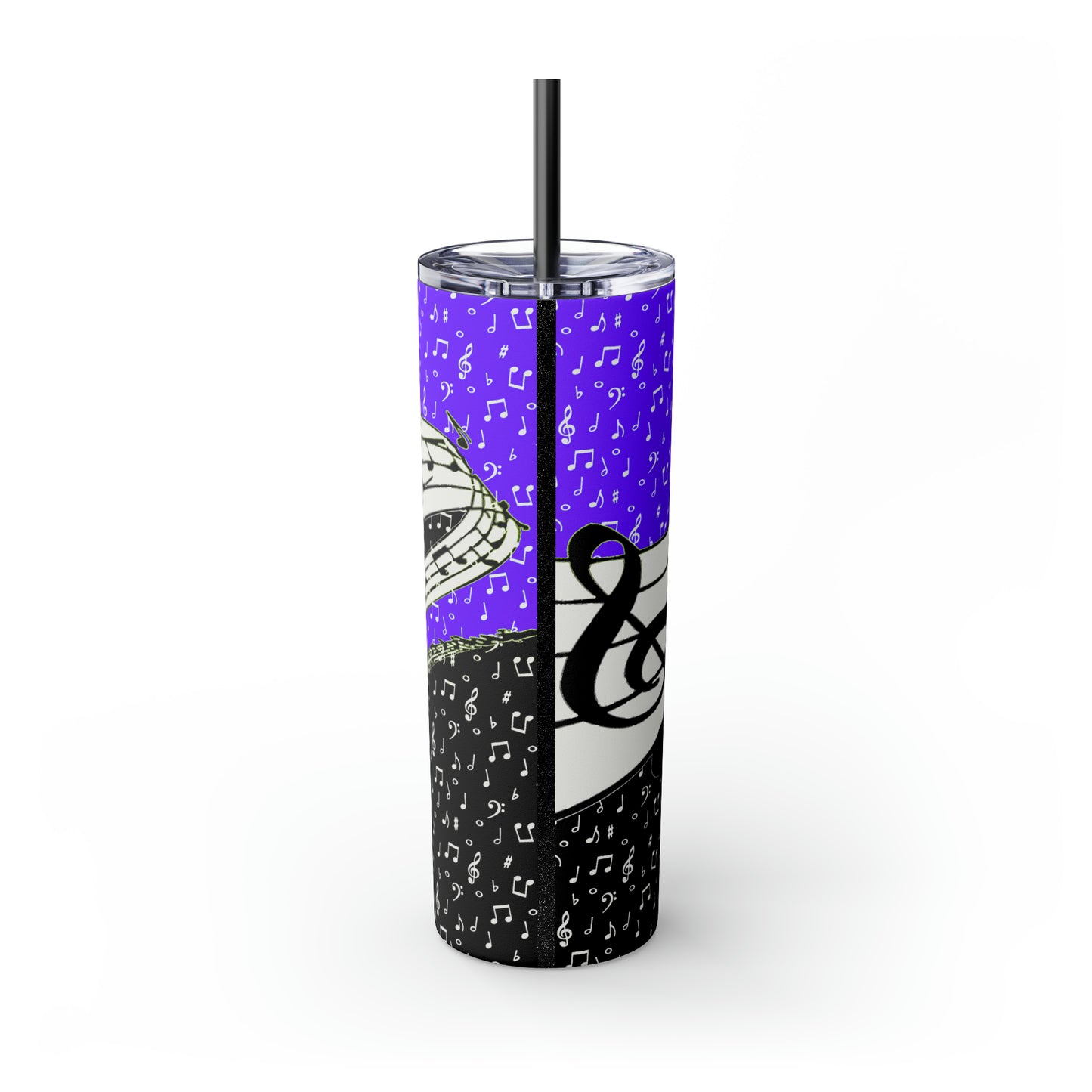 Musical Notes Skinny Tumbler with Straw, 20oz