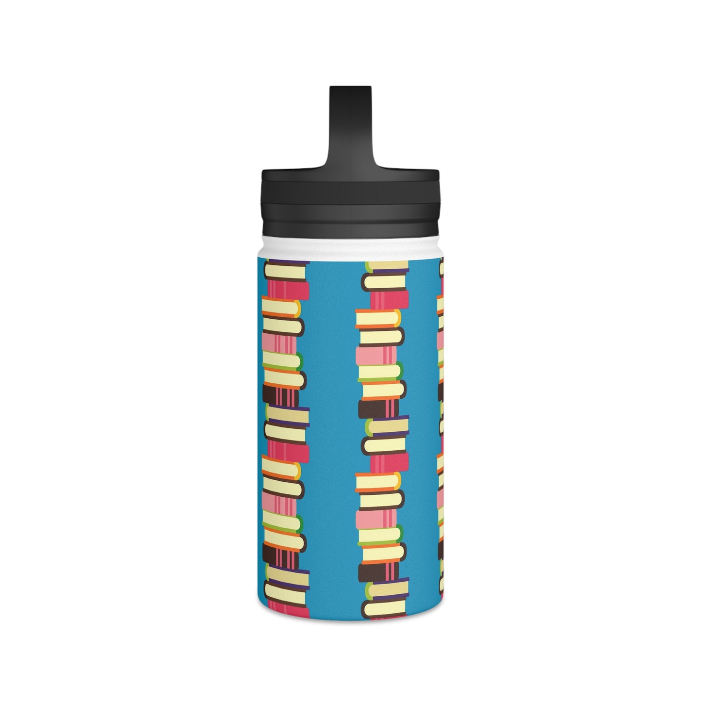 Back To School Books Stainless Steel Water Bottle, Handle Lid