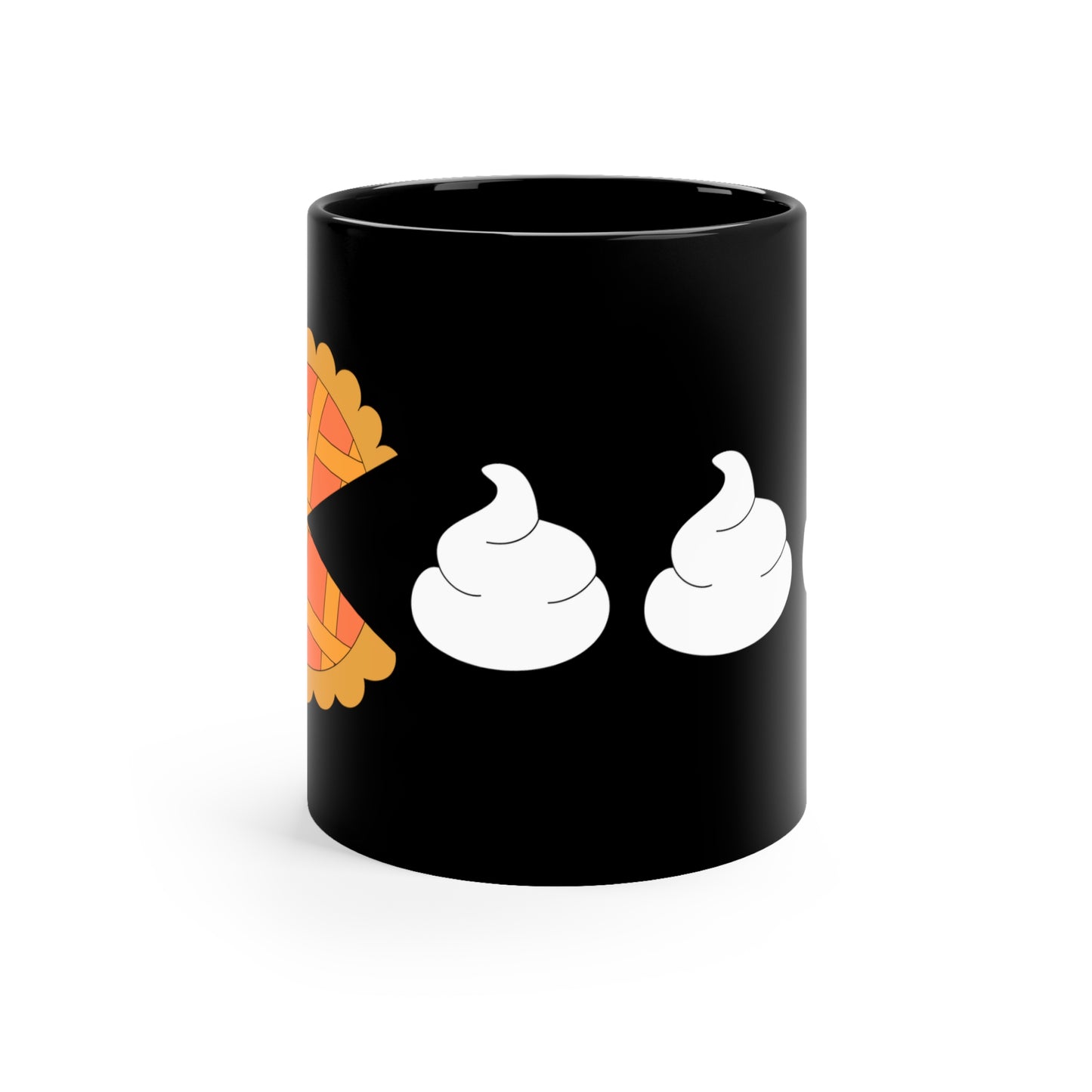 Pumpkin Pie and Whipped Cream 11oz Black Mug