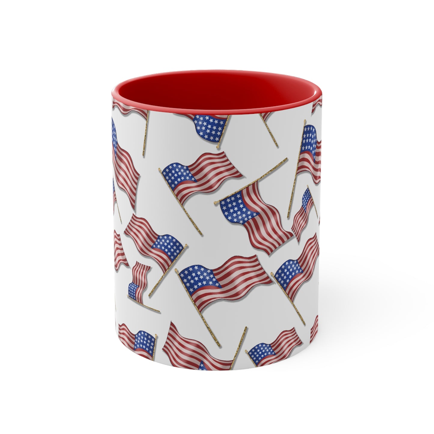 Memorial Day American Flags Accent Coffee Mug, 11oz