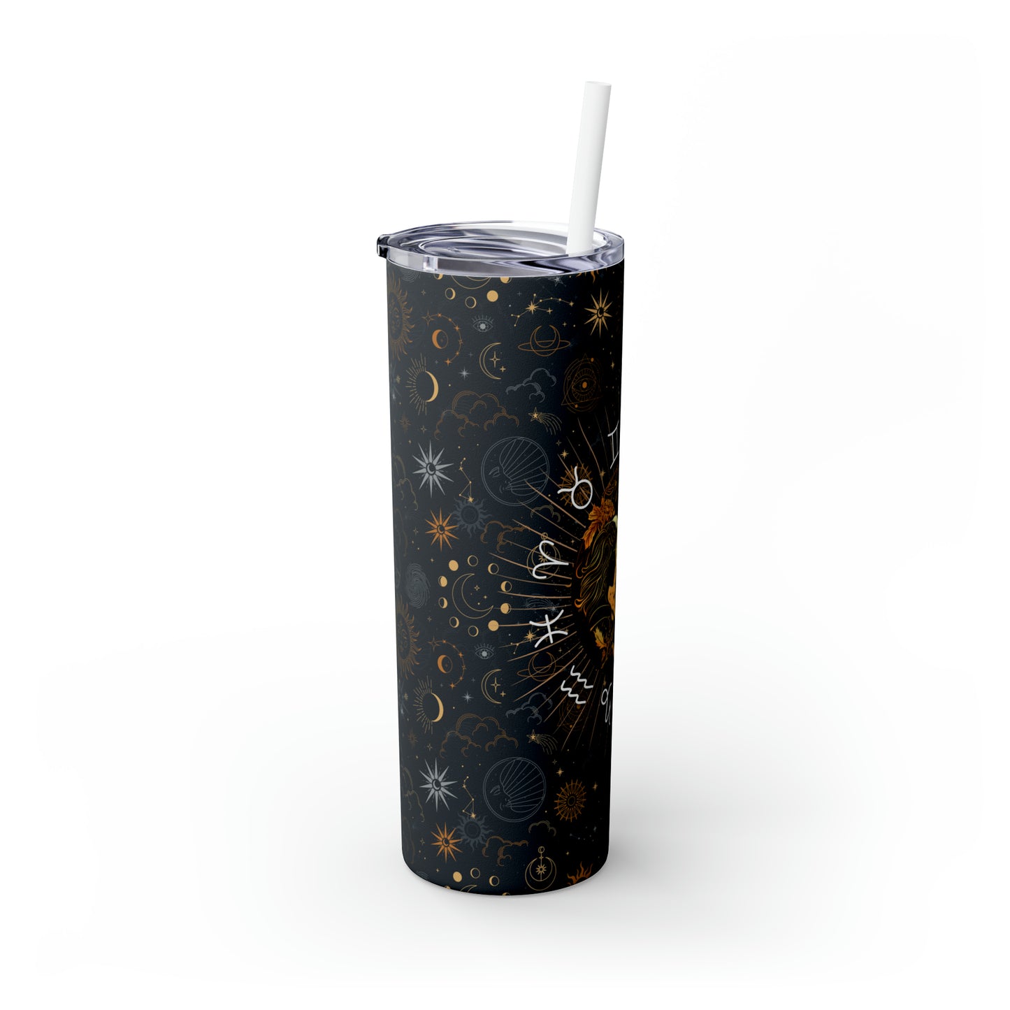 Gemini Zodiac Skinny Tumbler with Straw Astrology Insulated Mug Bridesmaids Gift Bachelorette Party Favor Birthday Gift