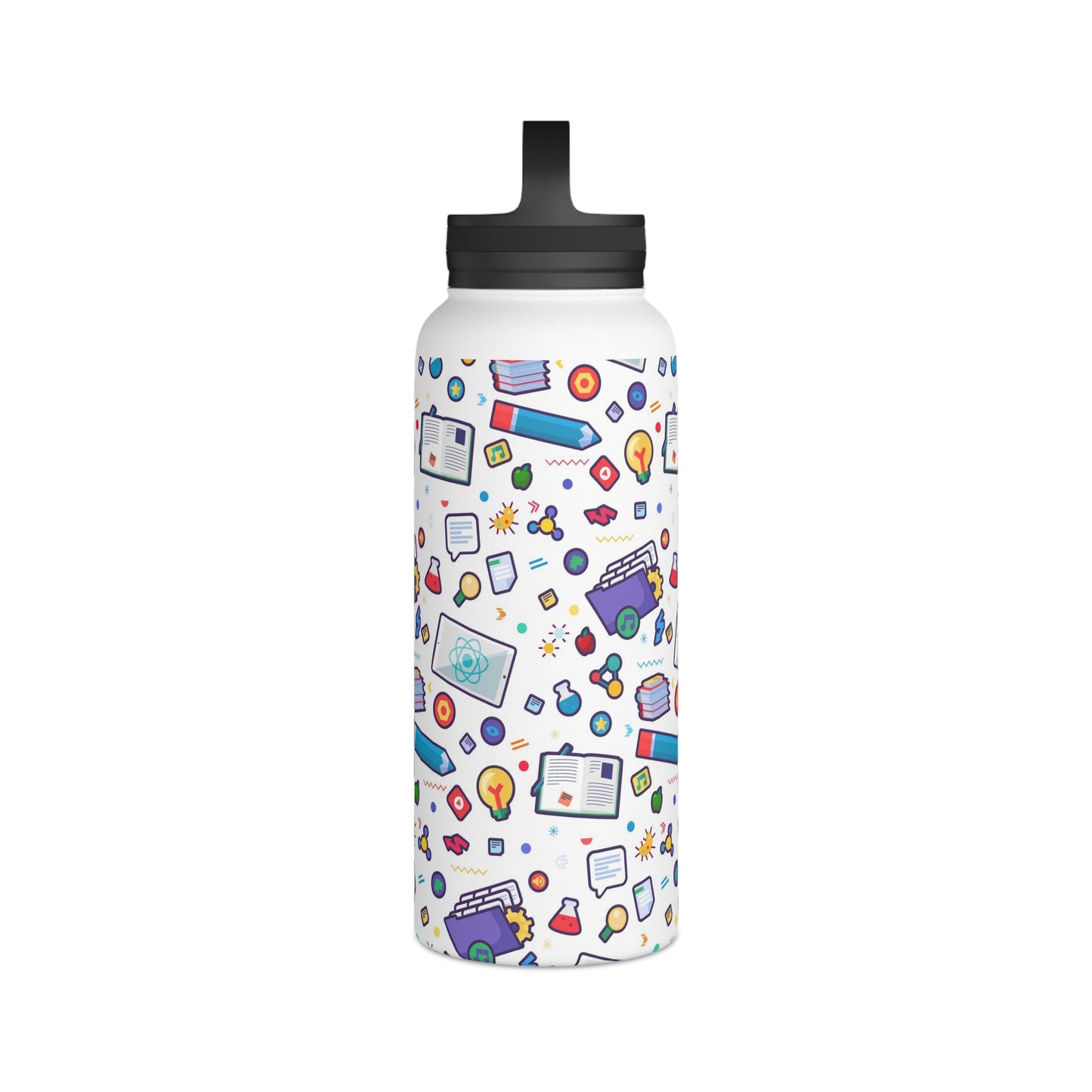 Back To School Stainless Steel Water Bottle, Handle Lid