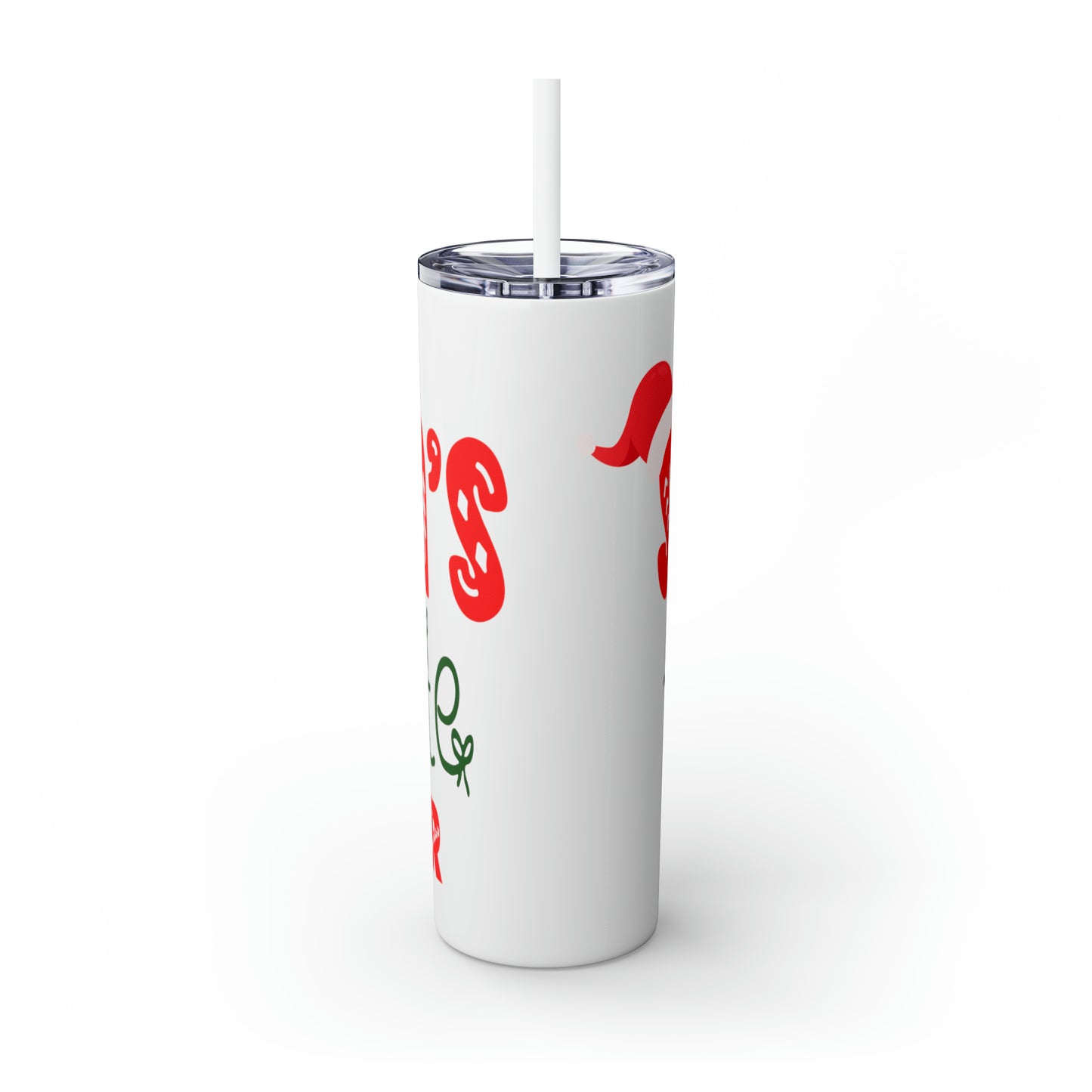 Santa's Favorite Brother Skinny Tumbler with Straw, 20oz