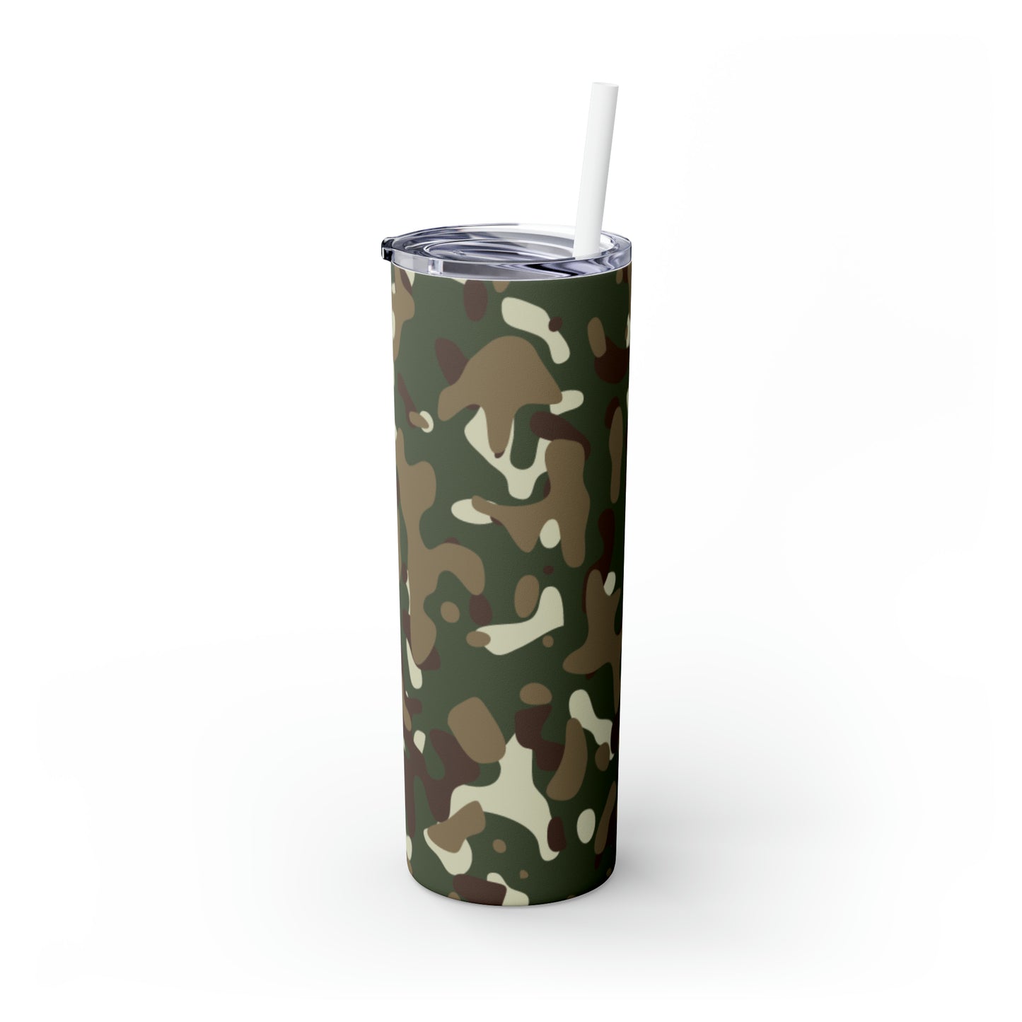 Camouflage Skinny Tumbler with Straw, 20oz