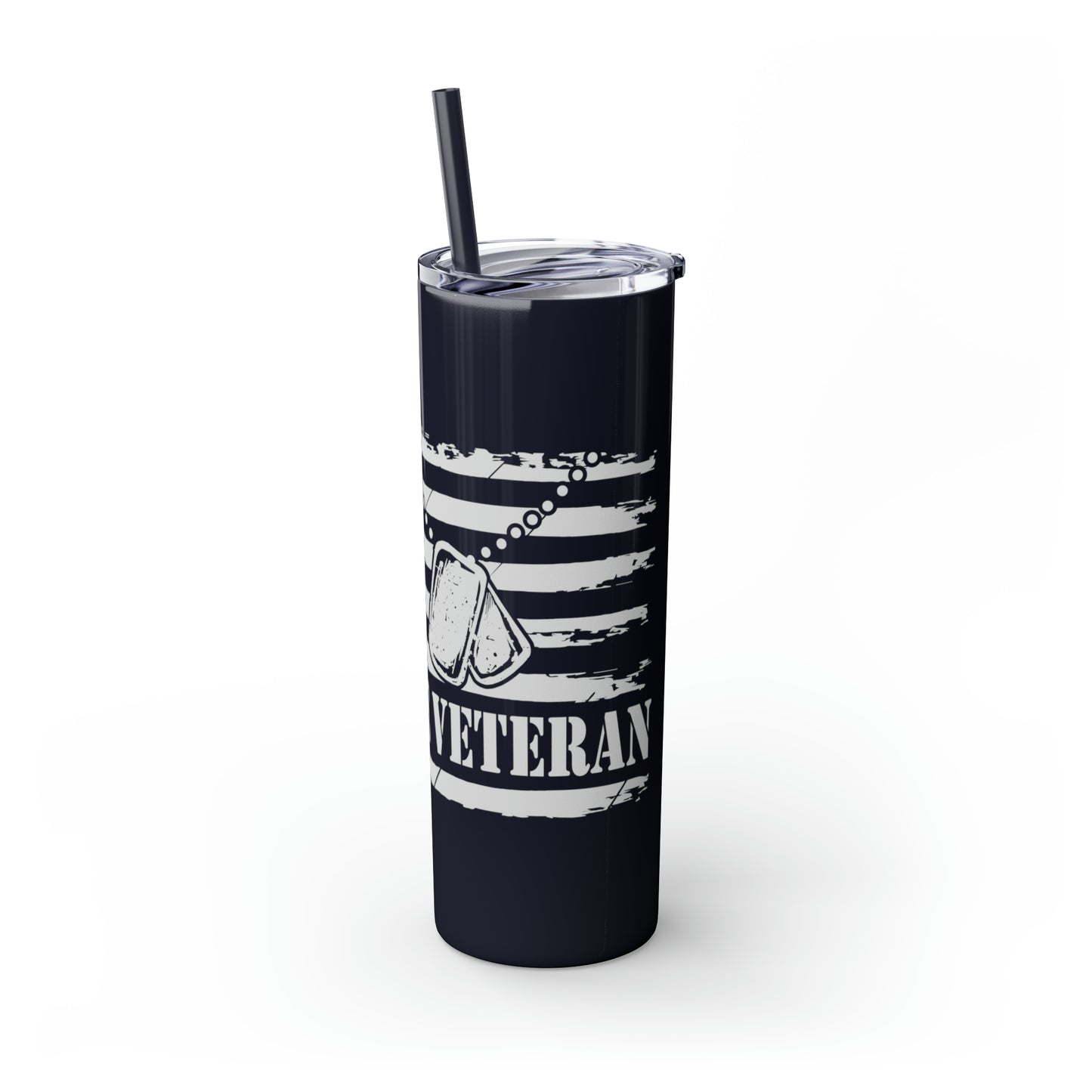 Air Force Veteran Skinny Tumbler with Straw, 20oz