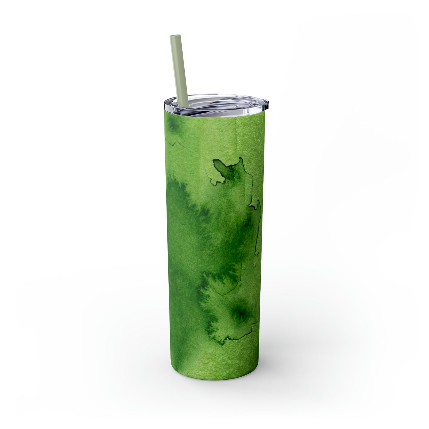 St Patricks Day Green Skinny Tumbler with Straw, 20oz