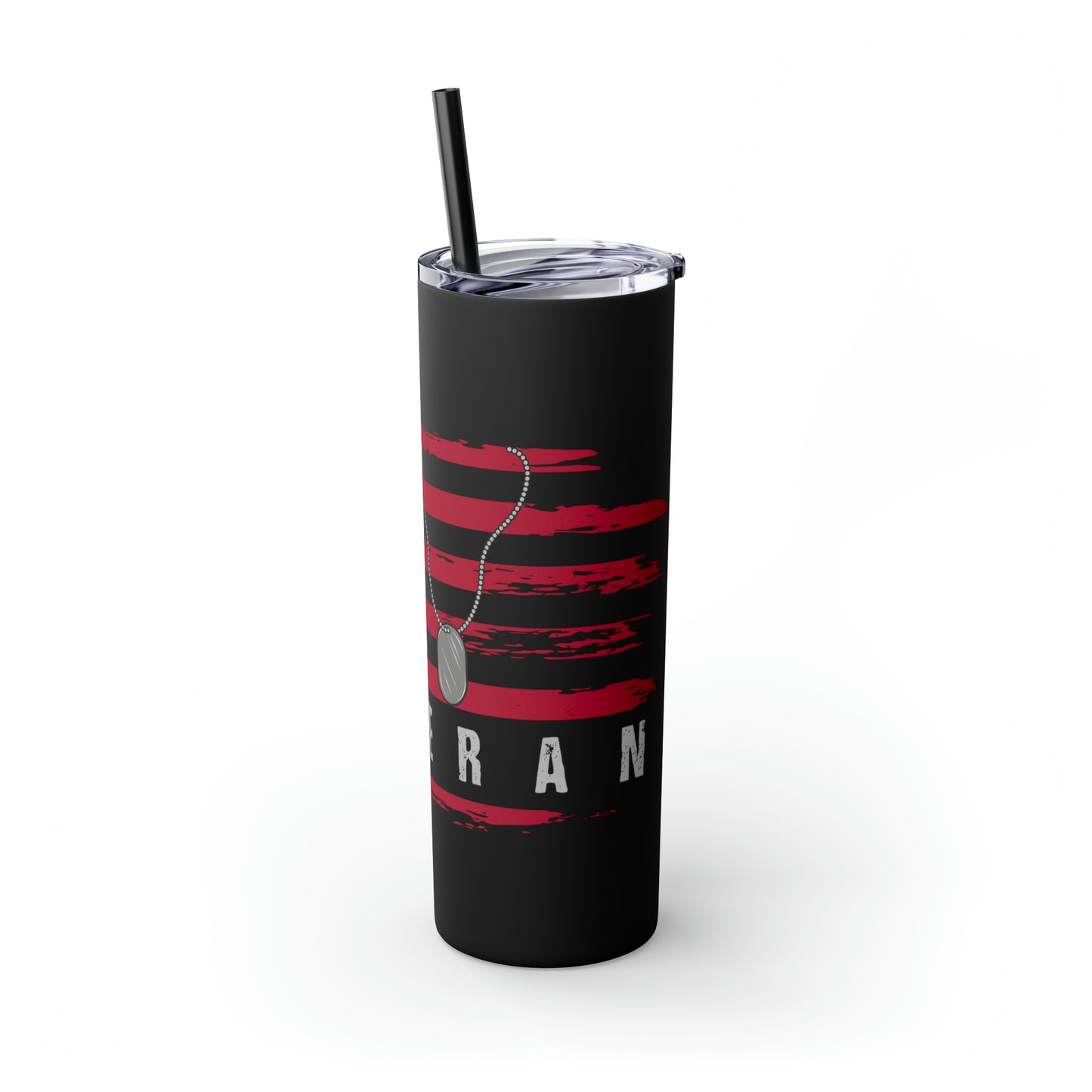 Veteran Skinny Tumbler with Straw, 20oz