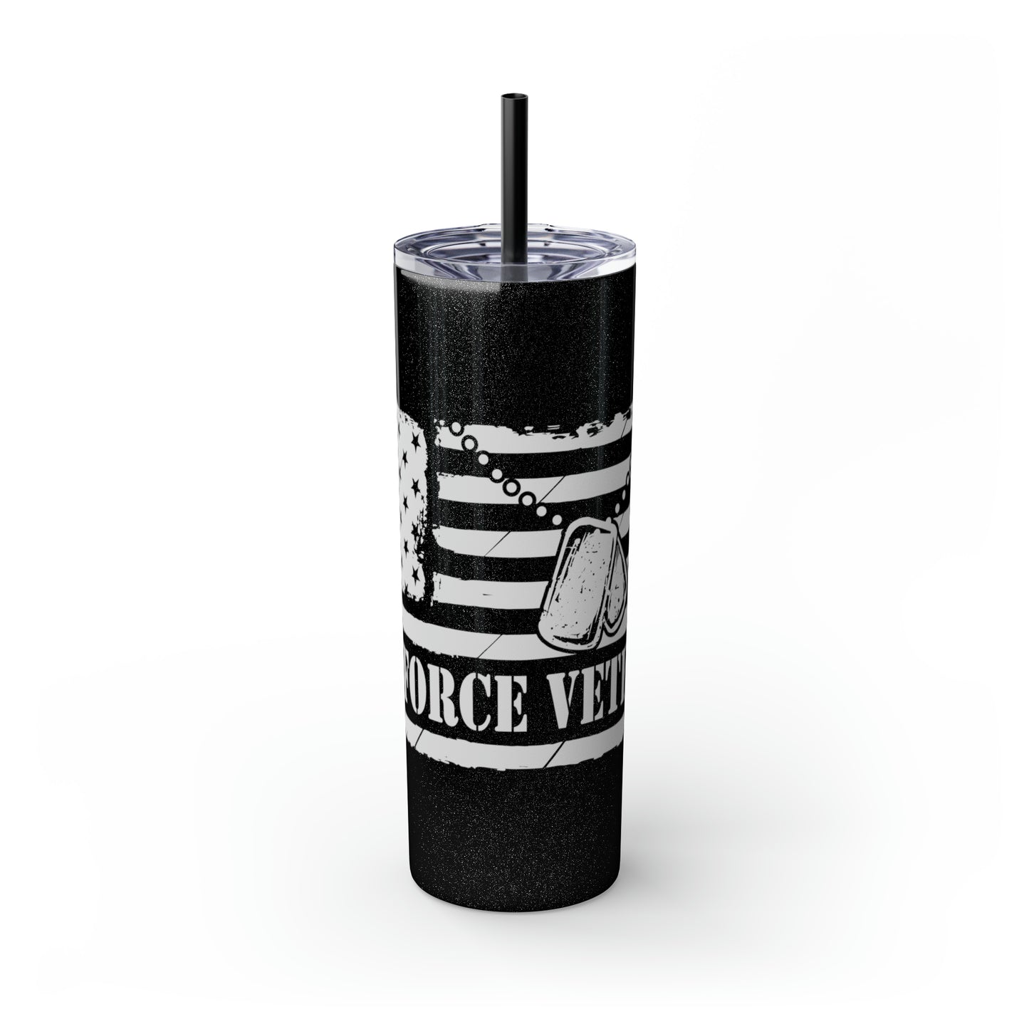 Air Force Veteran Skinny Tumbler with Straw, 20oz
