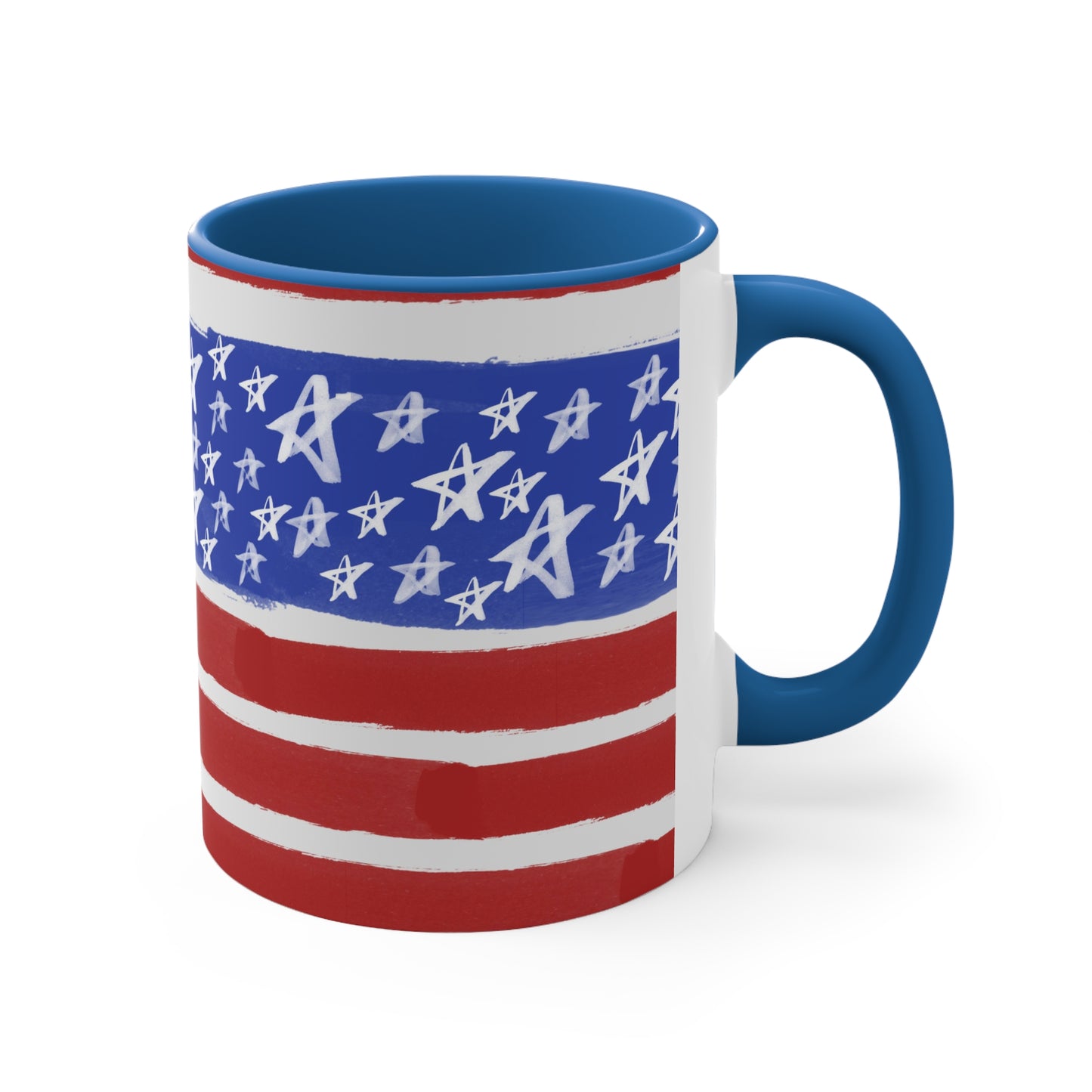 American Flag Themed Accent Coffee Mug, 11oz