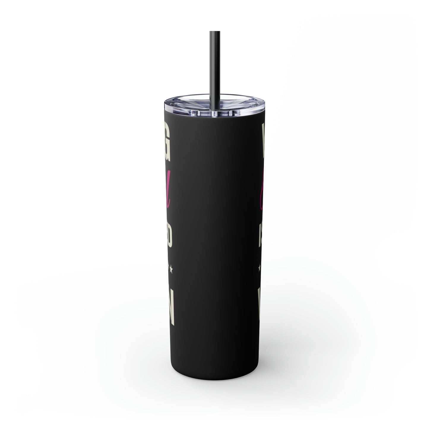 Warning This Girl Is Protected By A Veteran Skinny Tumbler with Straw, 20oz