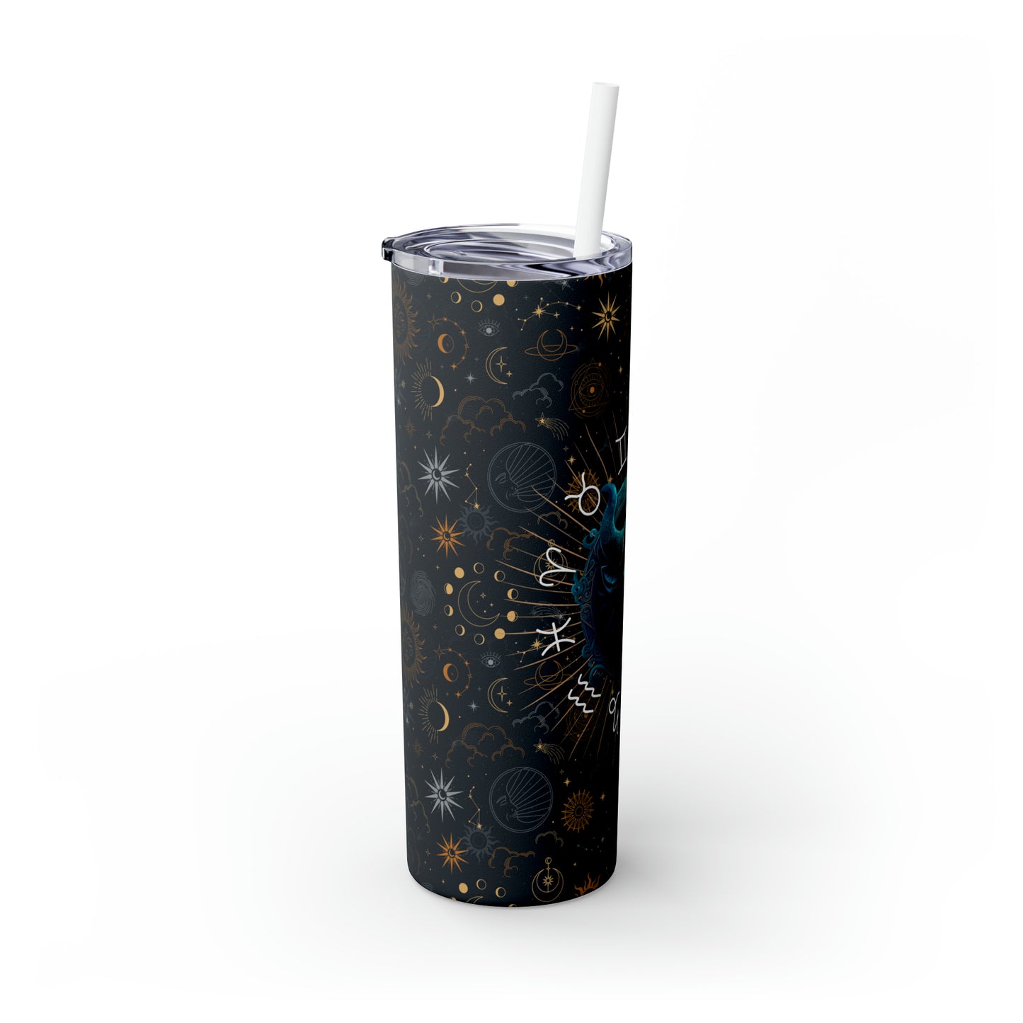 Taurus Zodiac Skinny Tumbler with Straw Astrology Insulated Mug Bridesmaids Gift Bachelorette Party Favor Birthday Gift