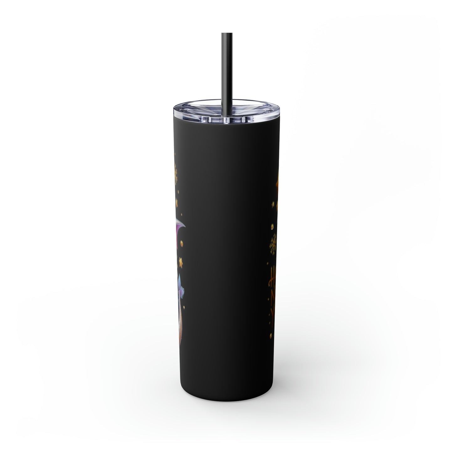 Happy New Year of Dragon Skinny Tumbler with Straw, 20oz