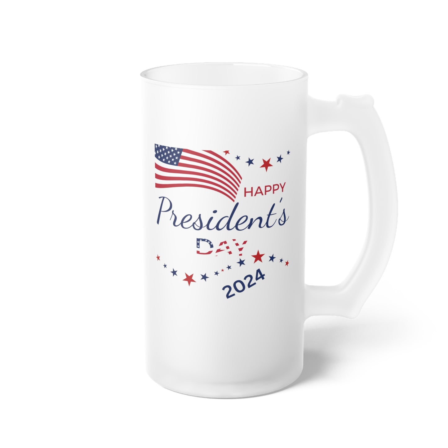 Happy President's Day 2024 Frosted Glass Beer Mug