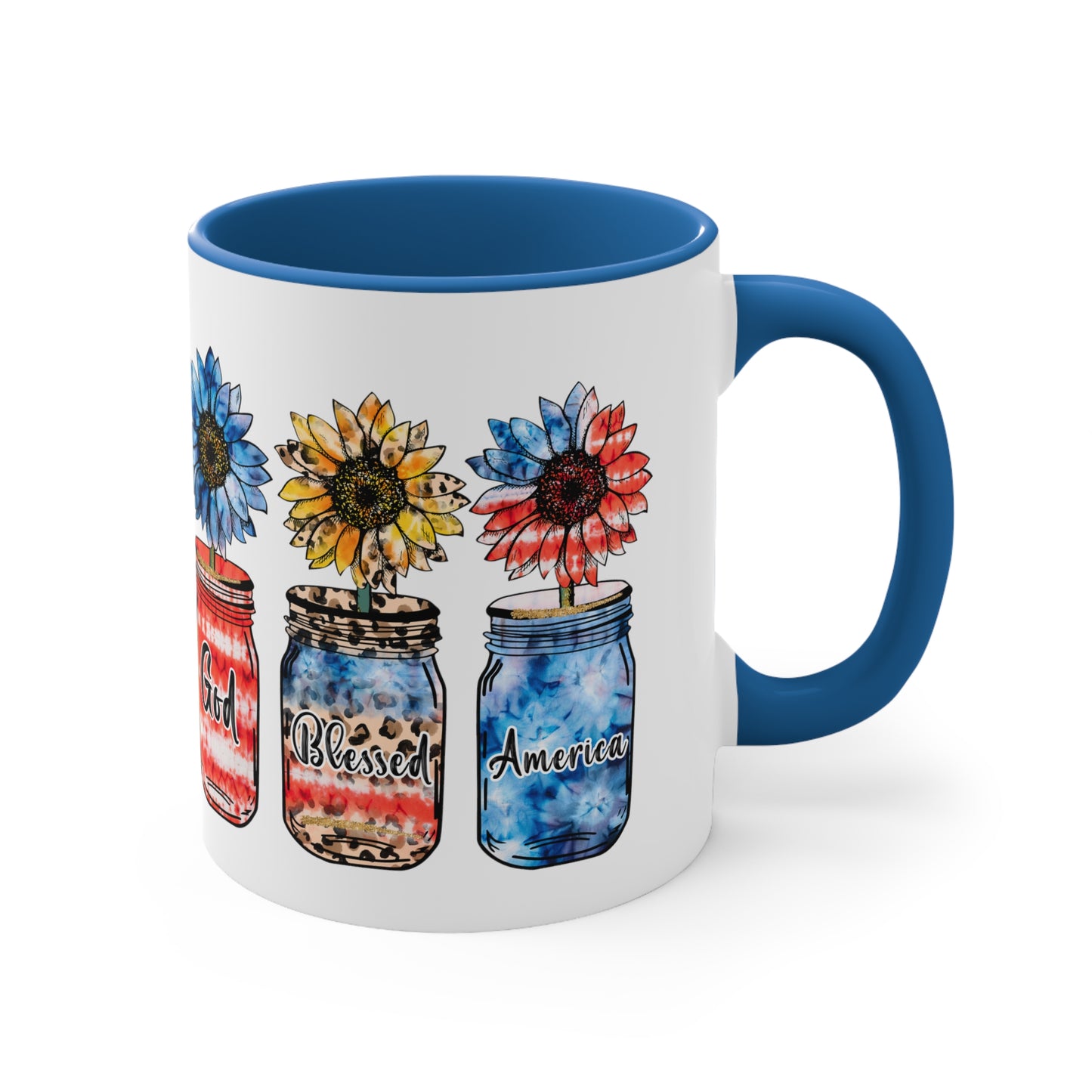 God Bless America Accent Coffee Mug, 11oz