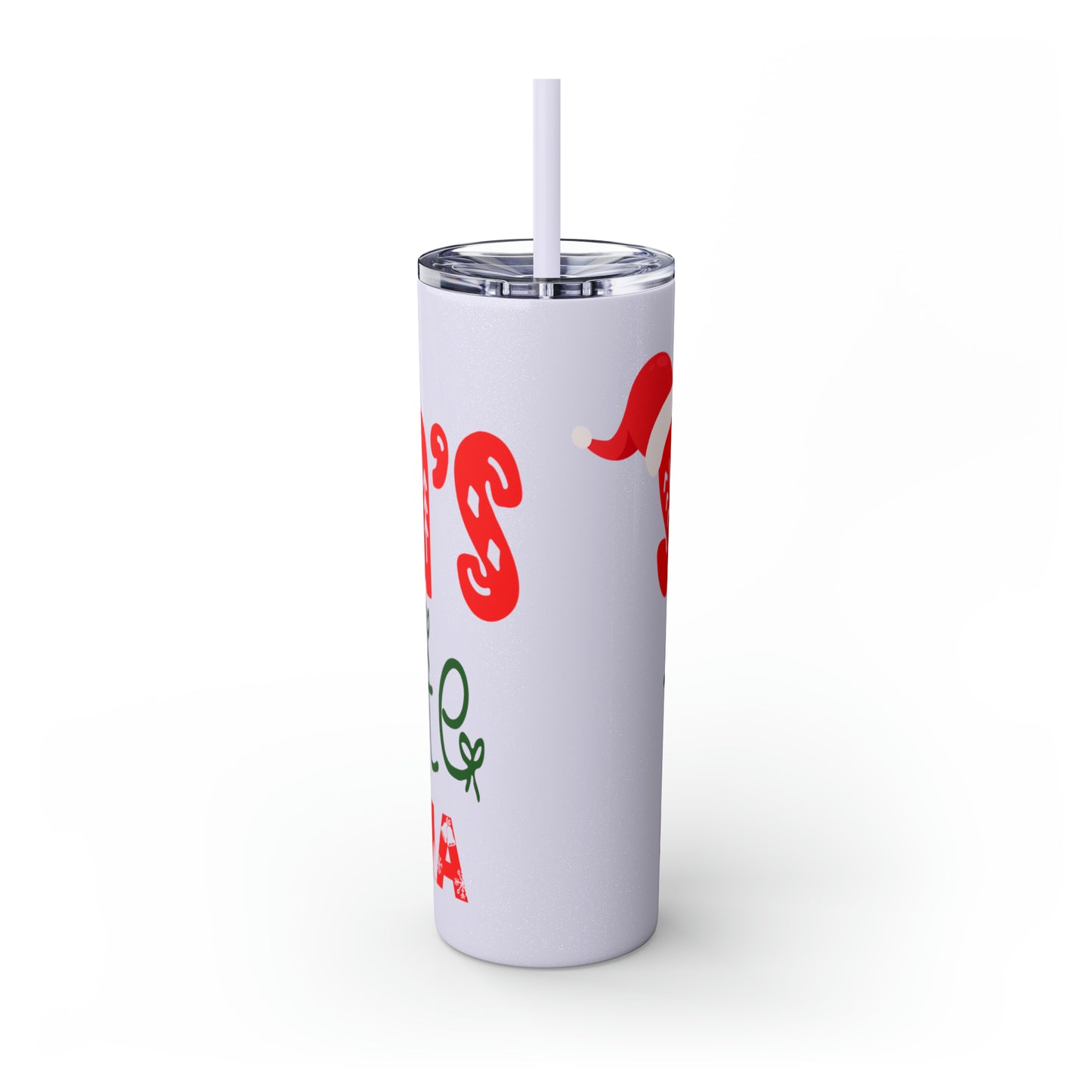Santa's Favorite Grandma Skinny Tumbler with Straw, 20oz