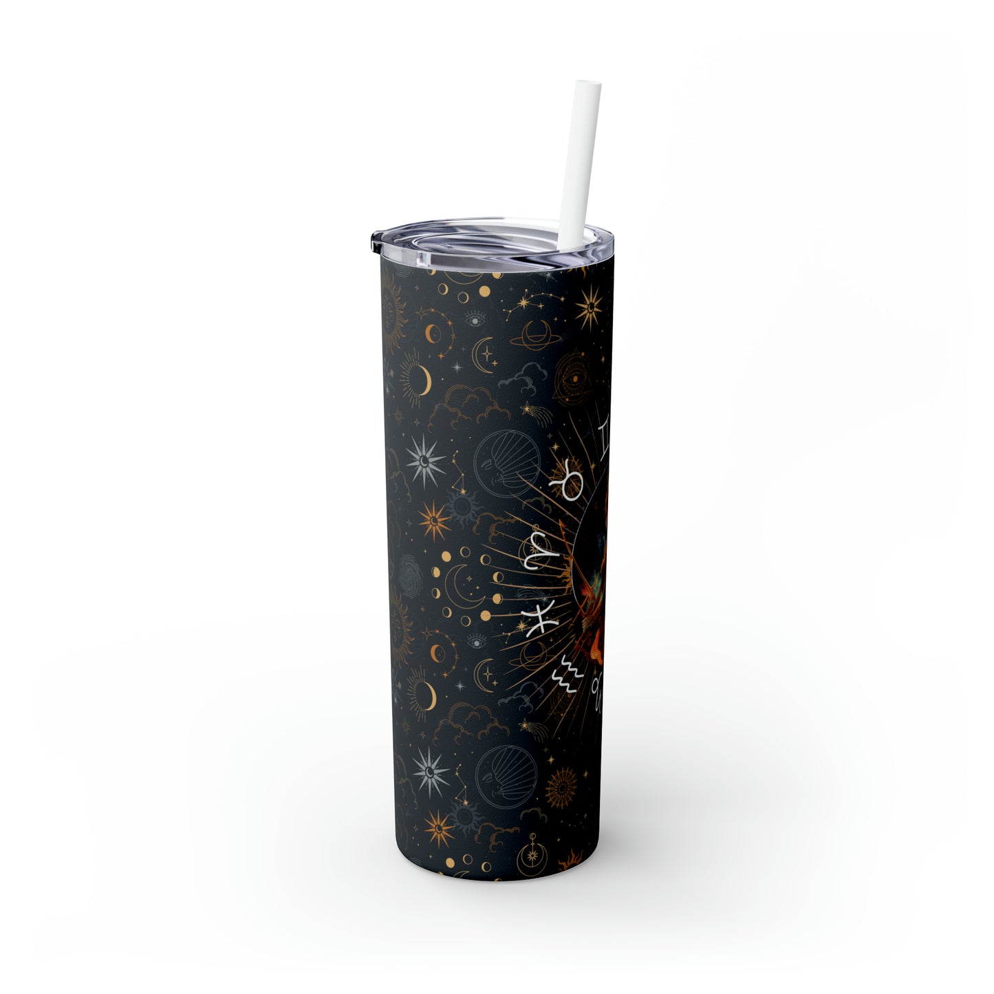 Sagittarius Zodiac Skinny Tumbler with Straw Astrology Insulated Mug Bridesmaids Gift Bachelorette Party Favor Birthday Gift