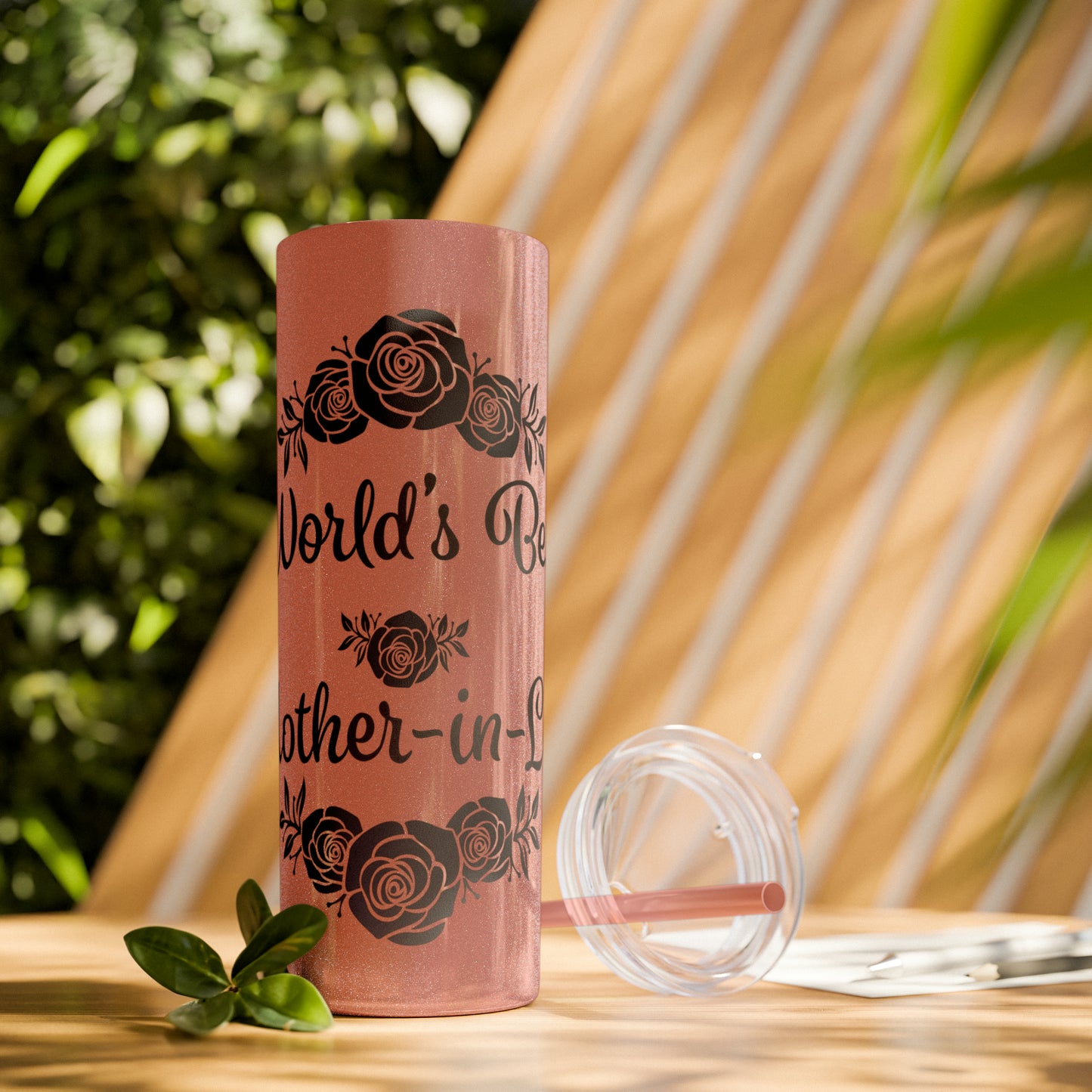 World's Best Mother-In-Law Skinny Tumbler with Straw, 20oz