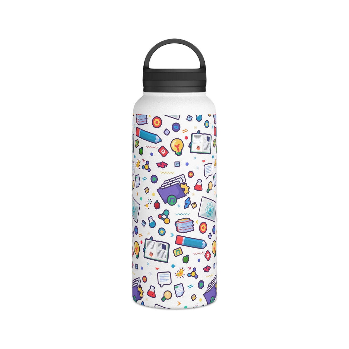 Back To School Stainless Steel Water Bottle, Handle Lid