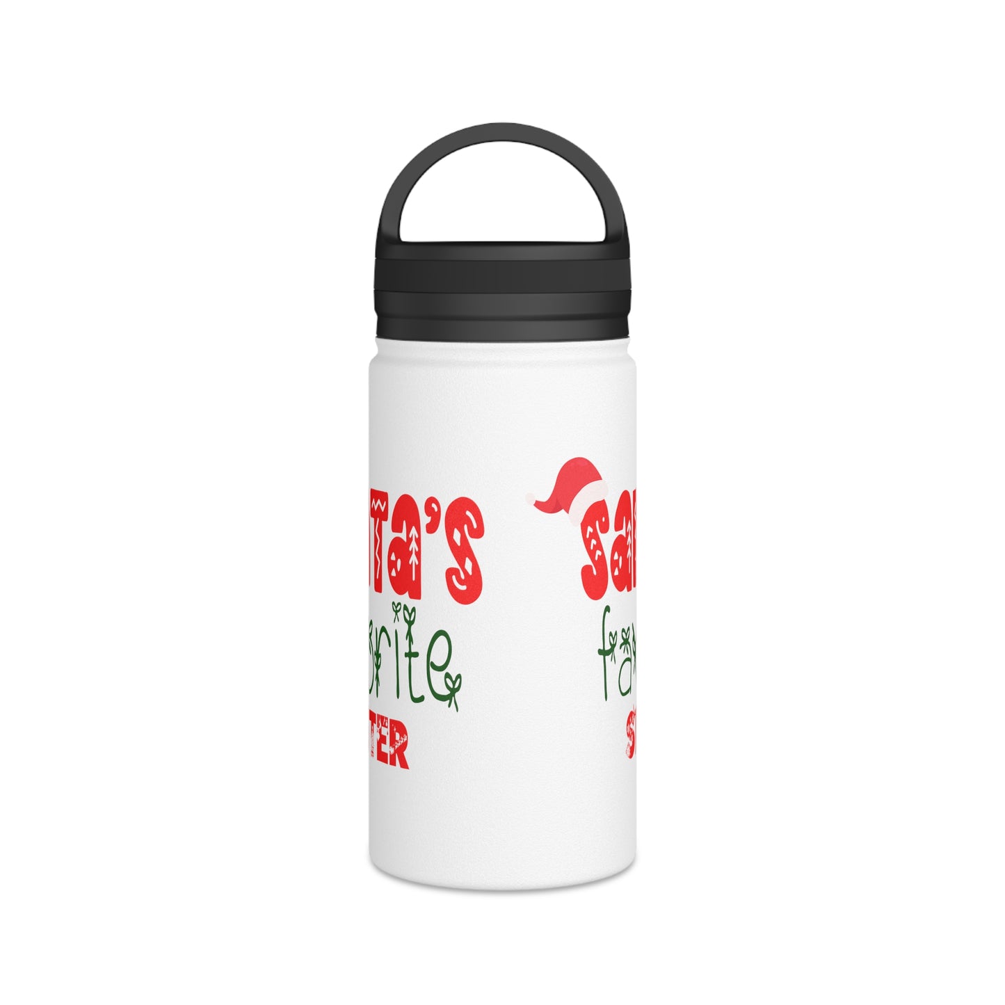 Santa's Favorite Sister Stainless Steel Water Bottle, Handle Lid