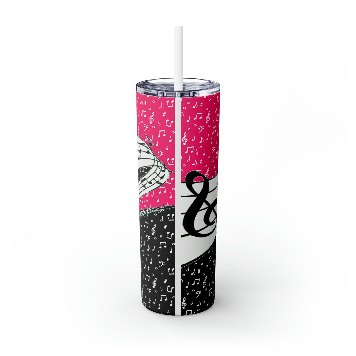 Musical Notes Skinny Tumbler with Straw, 20oz