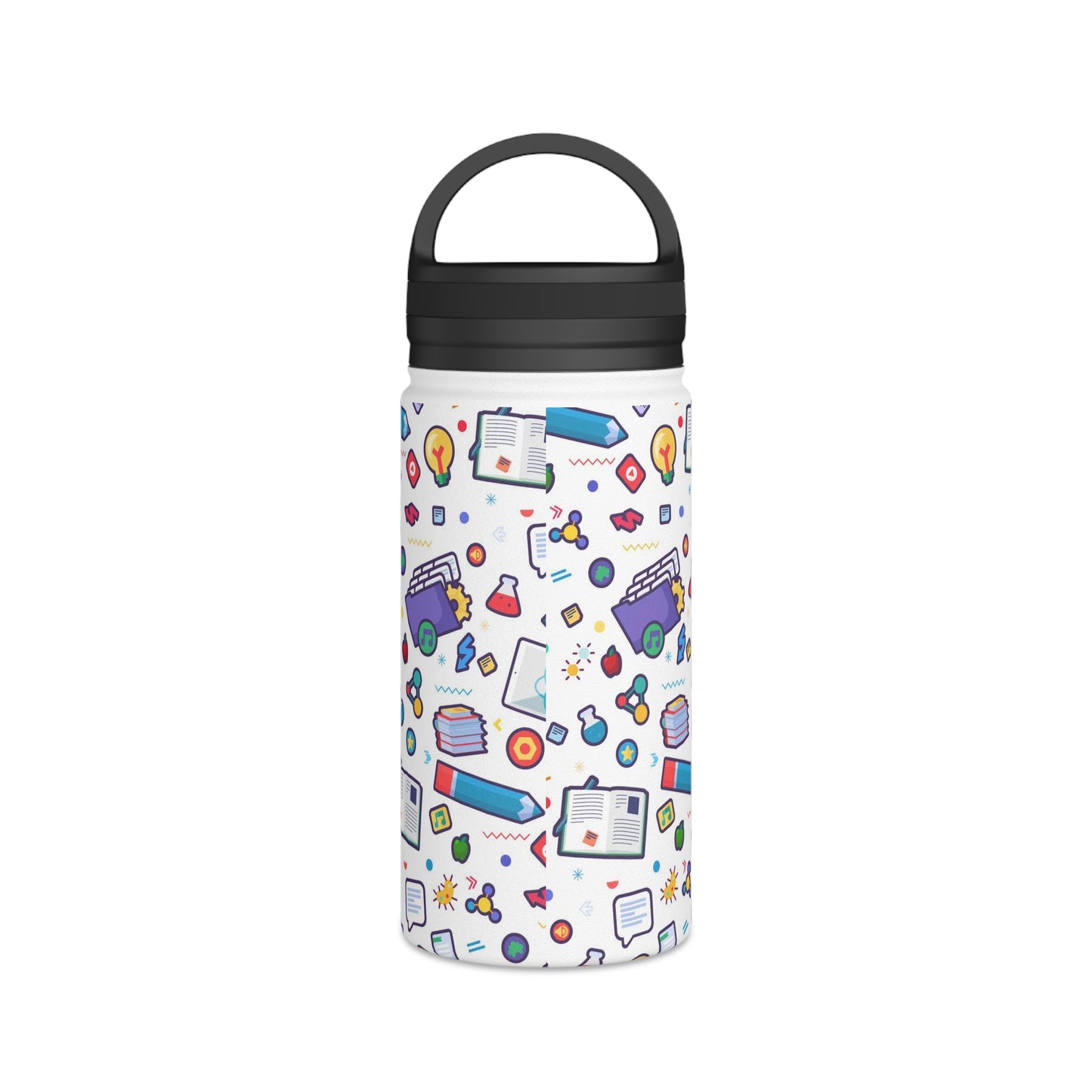 Back To School Stainless Steel Water Bottle, Handle Lid