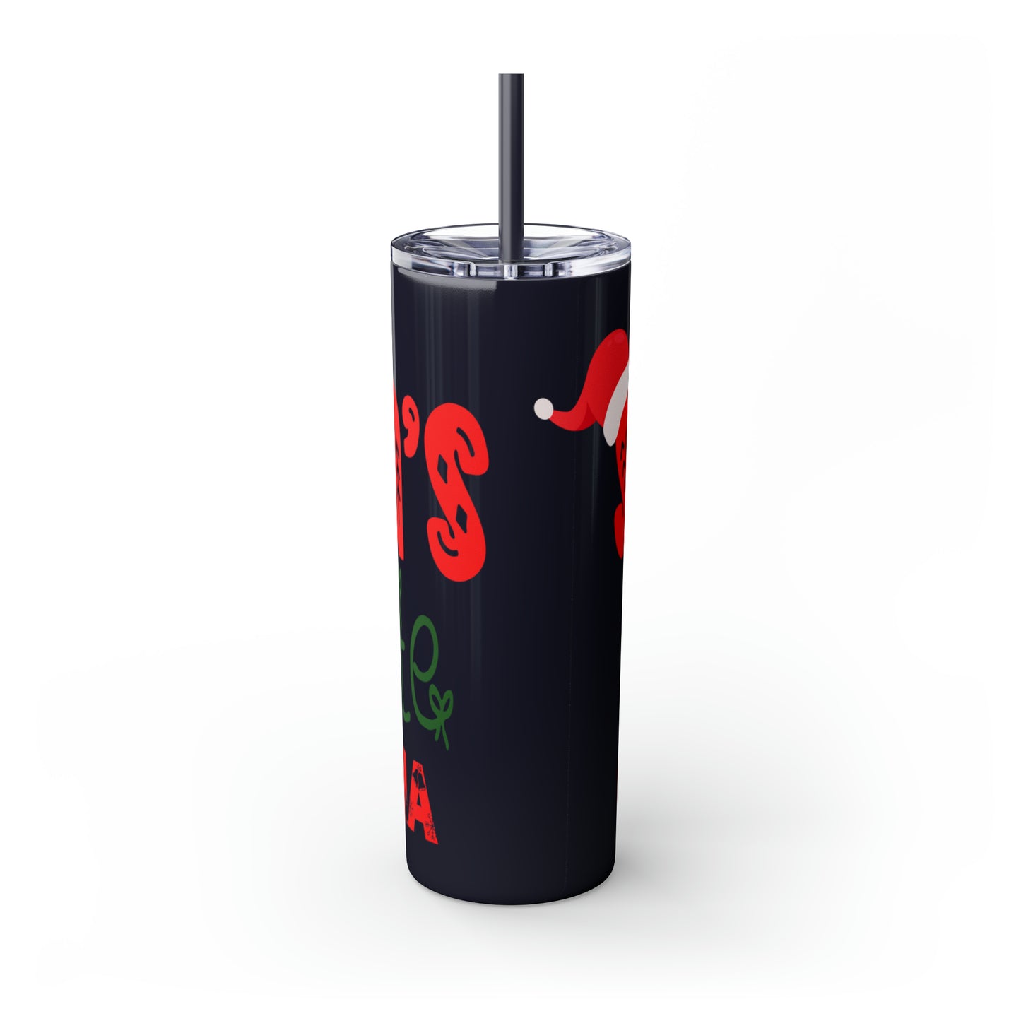 Santa's Favorite Grandma Skinny Tumbler with Straw, 20oz