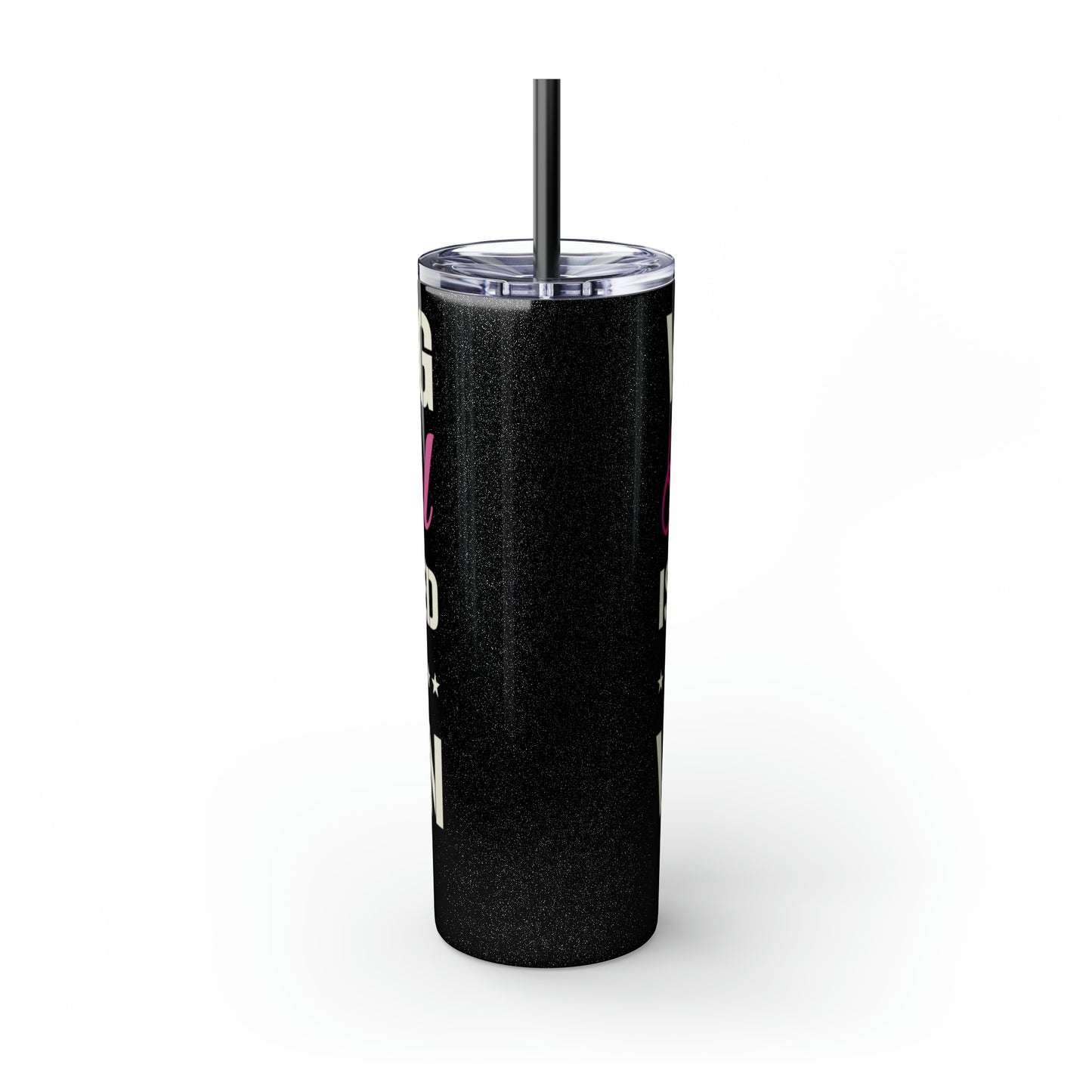 Warning This Girl Is Protected By A Veteran Skinny Tumbler with Straw, 20oz