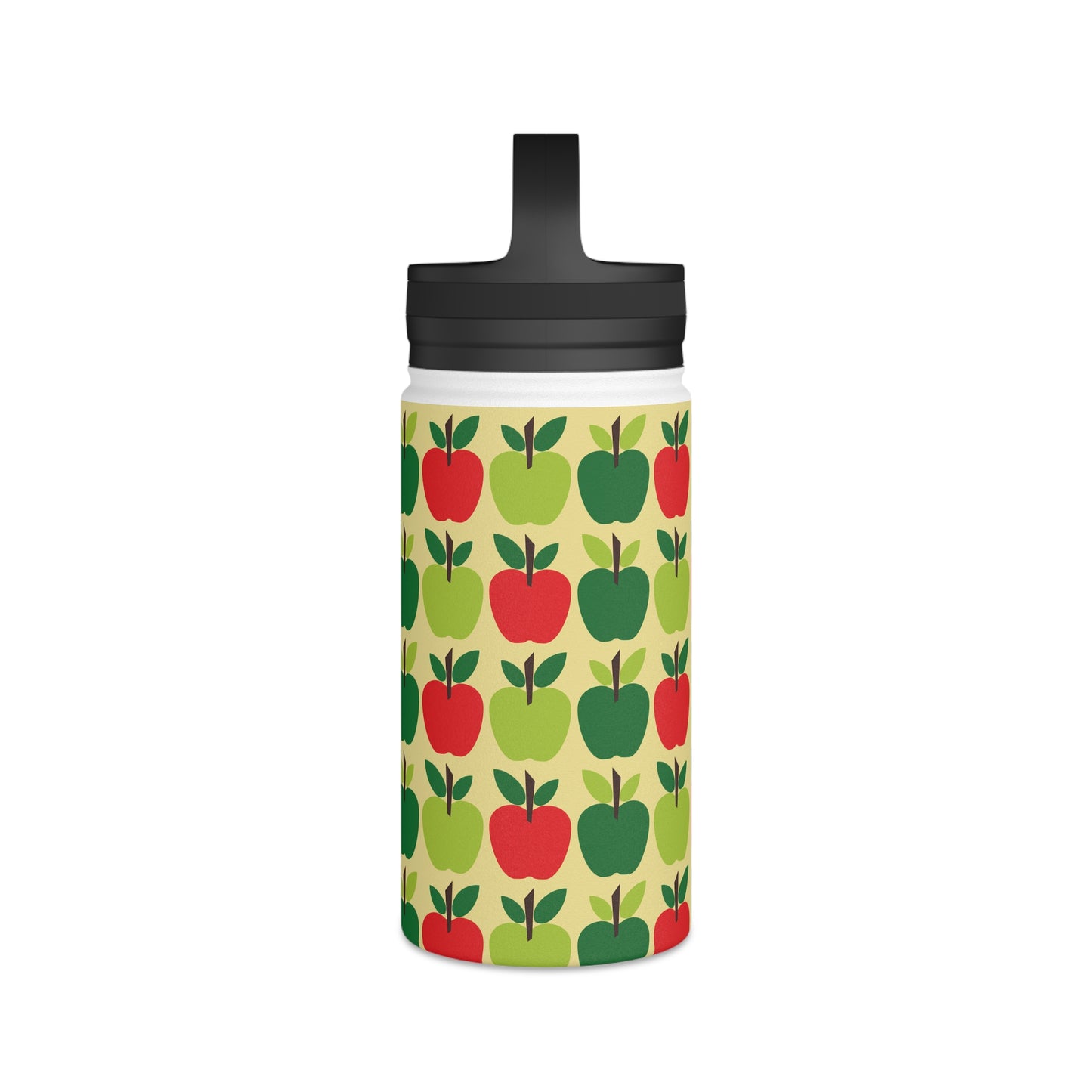 Back To School Apples Stainless Steel Water Bottle, Handle Lid