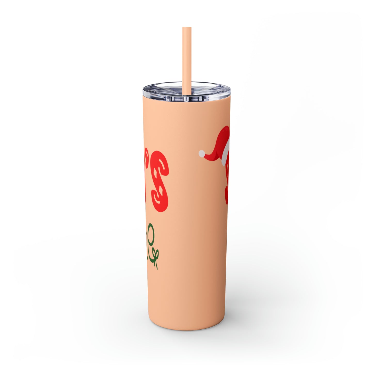 Santa's Favorite Mom Skinny Tumbler with Straw, 20oz