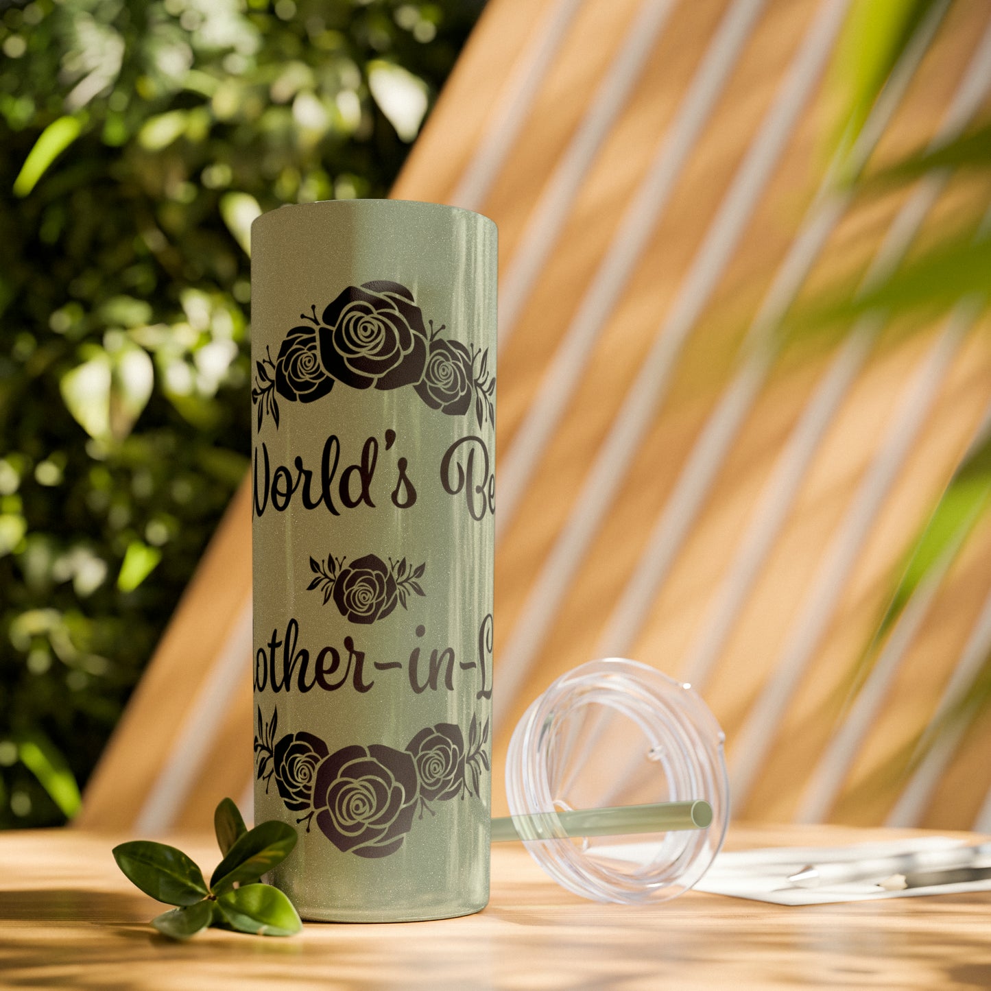 World's Best Mother-In-Law Skinny Tumbler with Straw, 20oz