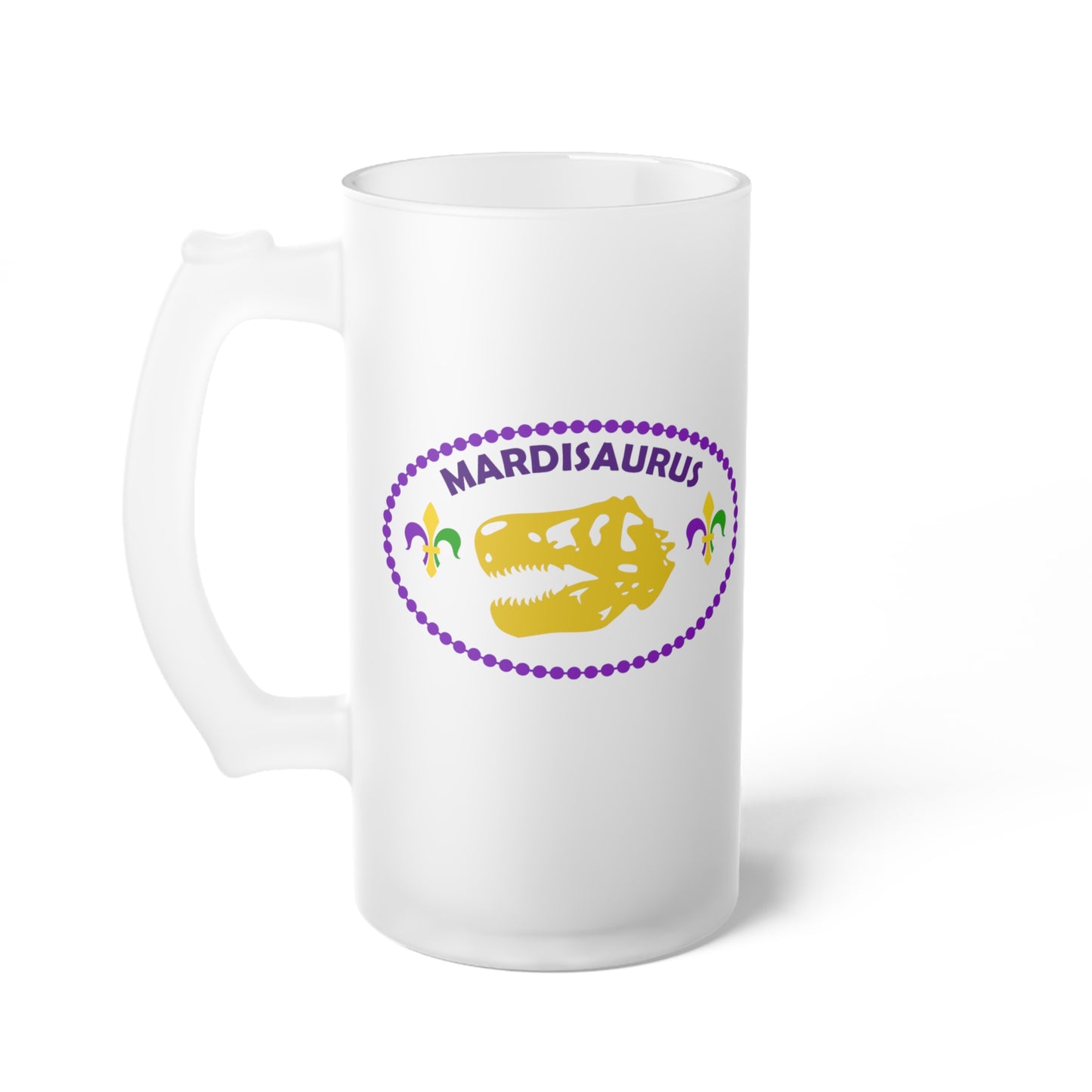 Mardisaurus Frosted Glass Beer Mug