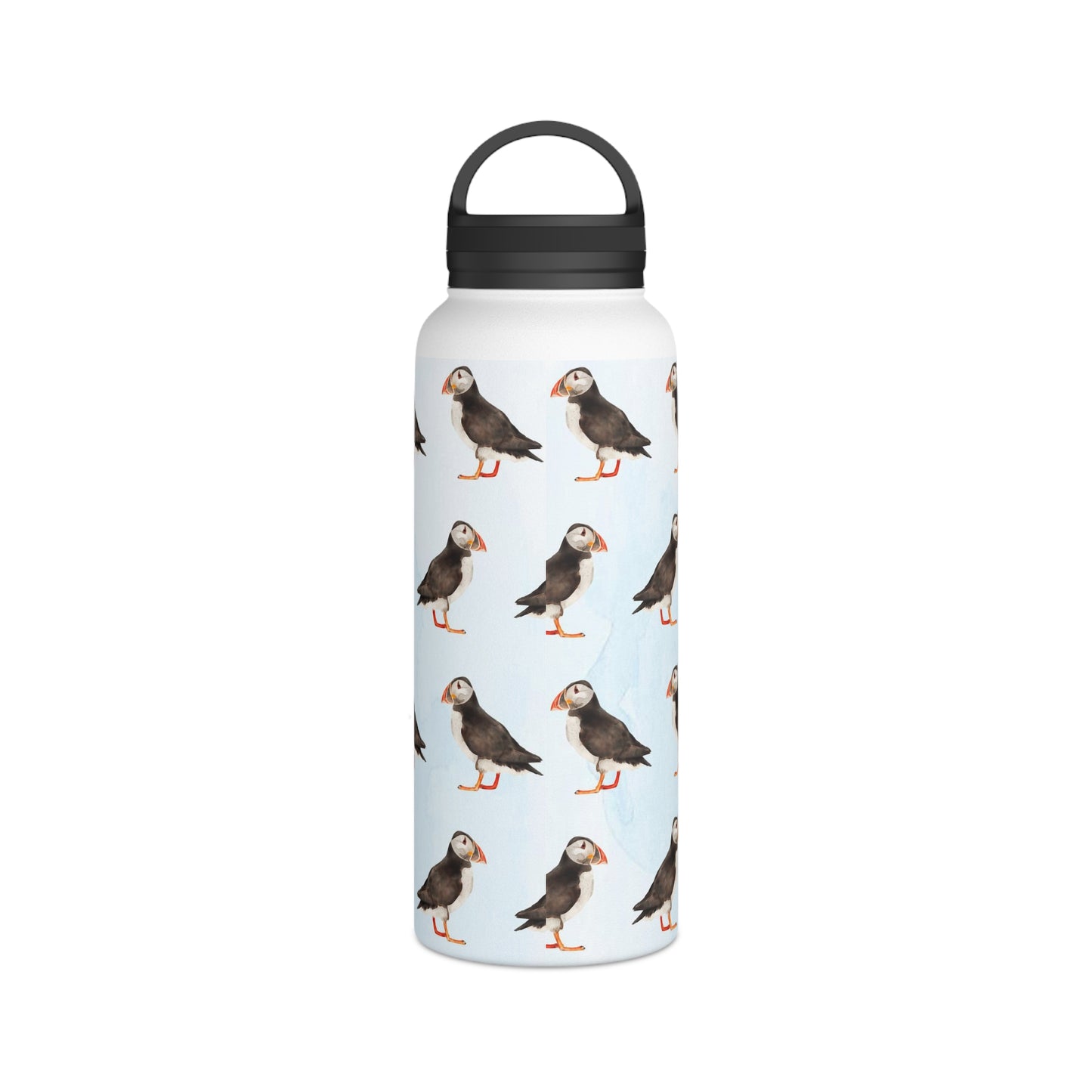Back To School Puffins Stainless Steel Water Bottle, Handle Lid