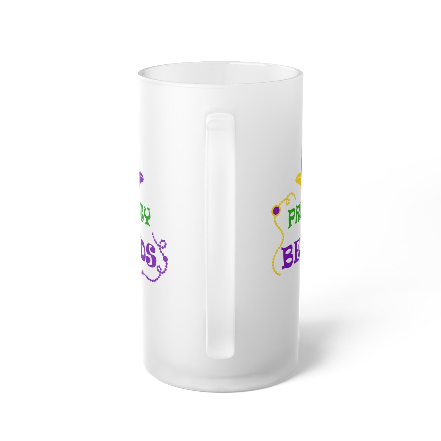 Pretty In Beads Frosted Glass Beer Mug