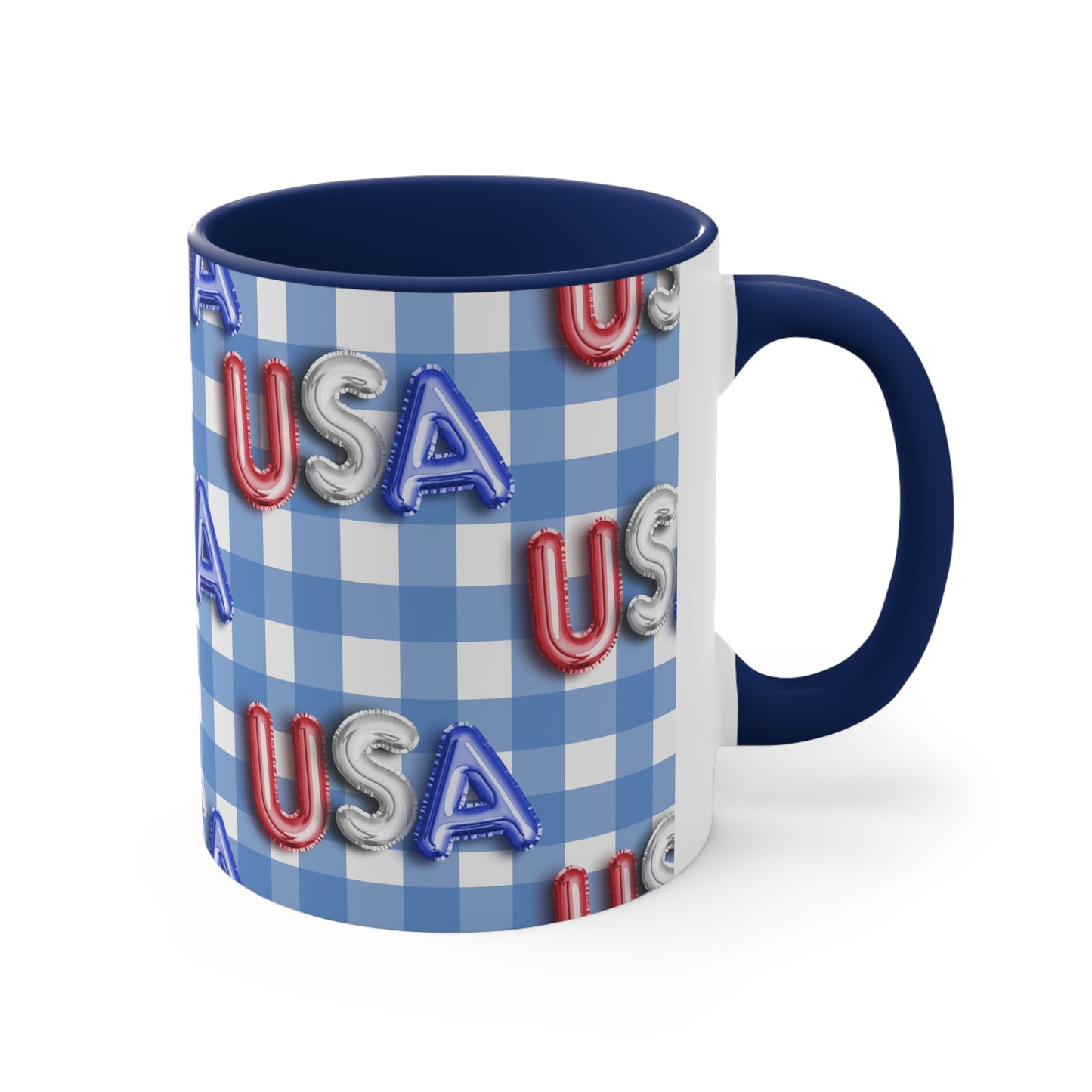 American Flag USA Balloon Themed Accent Coffee Mug, 11oz