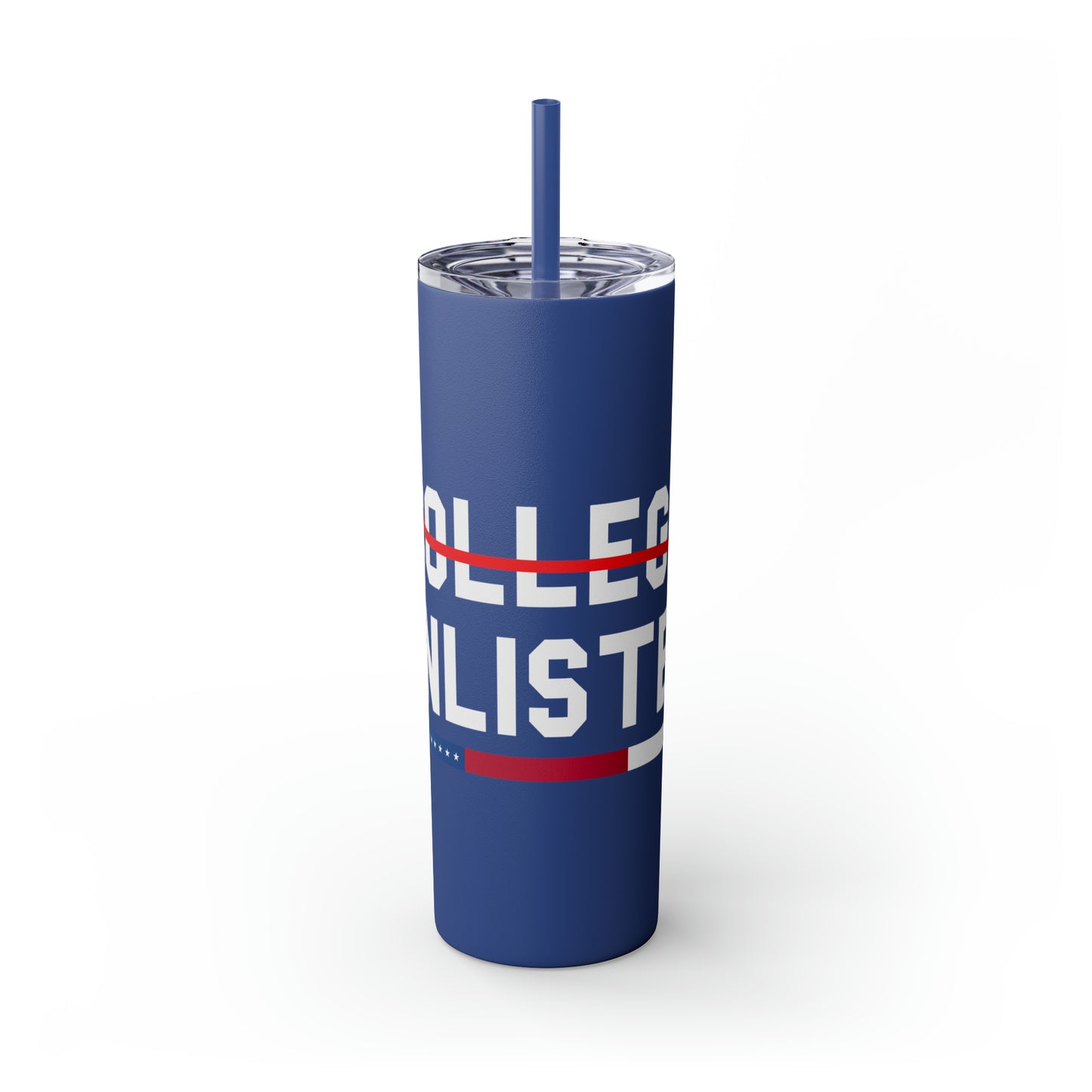 College Enlisted Skinny Tumbler with Straw, 20oz