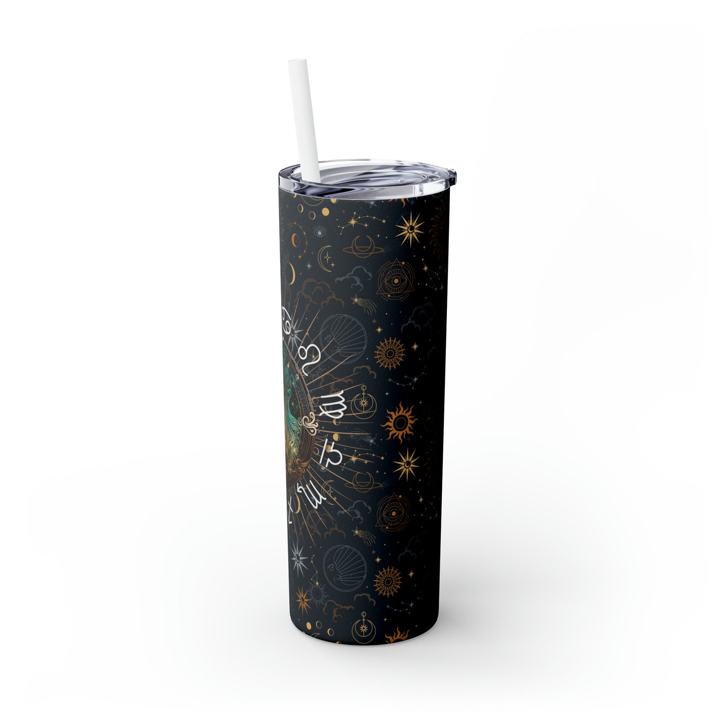 Virgo Zodiac Skinny Tumbler with Straw Astrology Insulated Mug Bridesmaids Gift Bachelorette Party Favor Birthday Gift