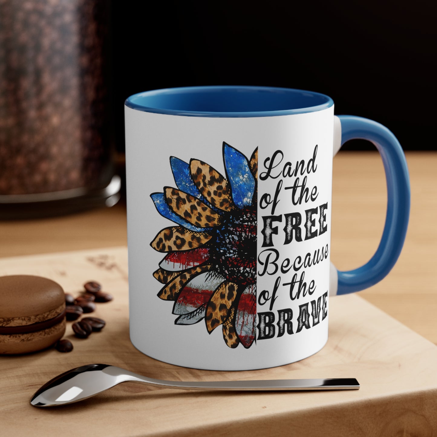Land of The Free Because of the Brave Accent Coffee Mug, 11oz