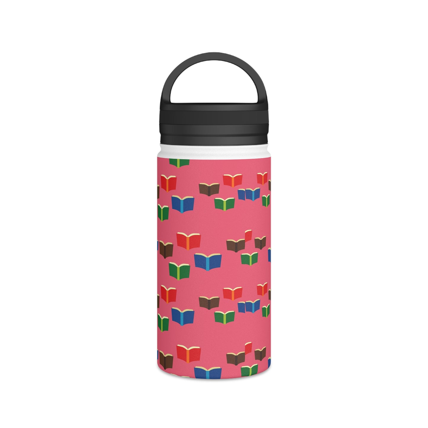 Back To School Books Stainless Steel Water Bottle, Handle Lid