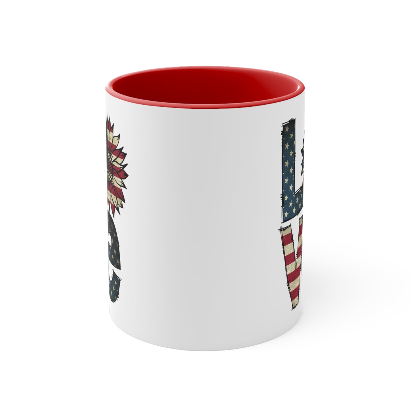Love Sunflover Flag Accent Coffee Mug, 11oz
