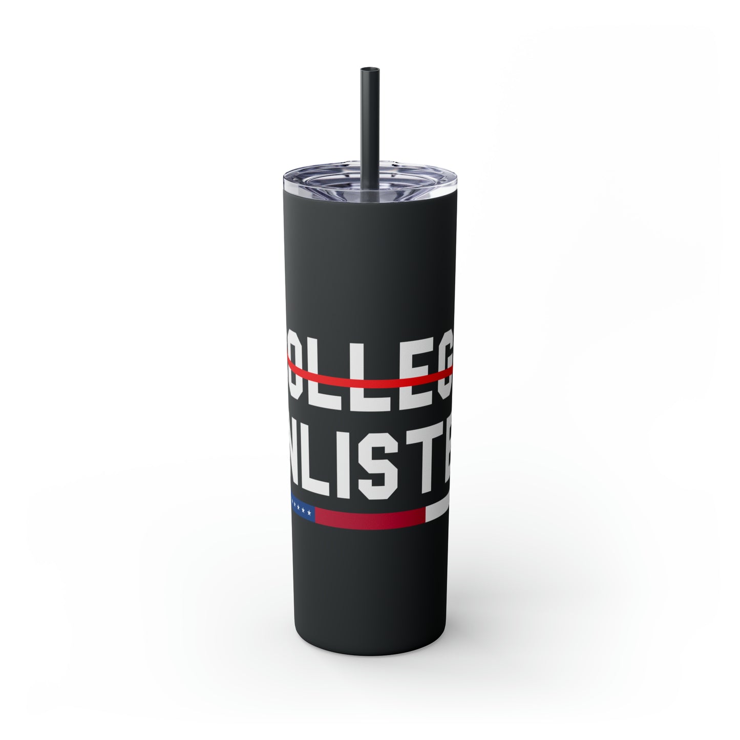 College Enlisted Skinny Tumbler with Straw, 20oz