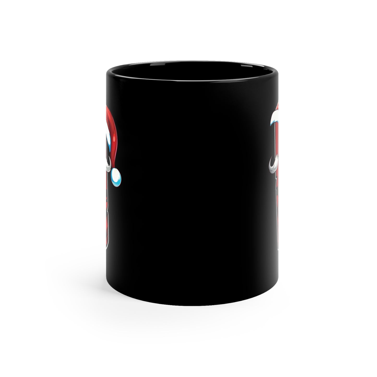 I Santa Initial 11oz Black Mug