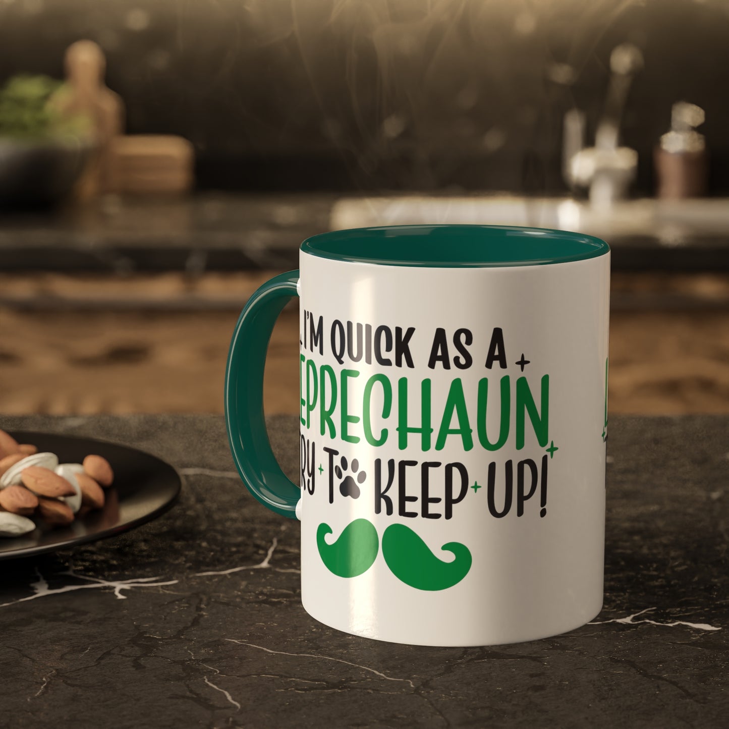 I'm Quick As A Leprechaun Try To Keep Up Accent Mugs, 11oz
