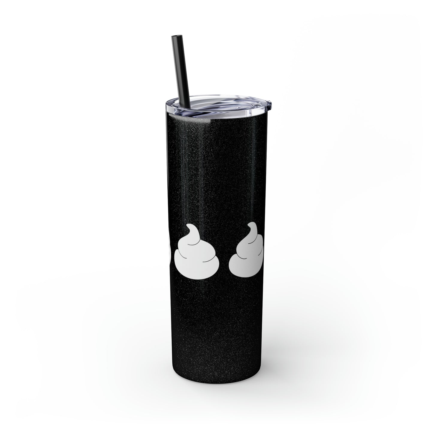 Pumpkin Pie & Whipped Cream (Pacman Themed) Thanksgiving Skinny Tumbler with Straw, 20oz